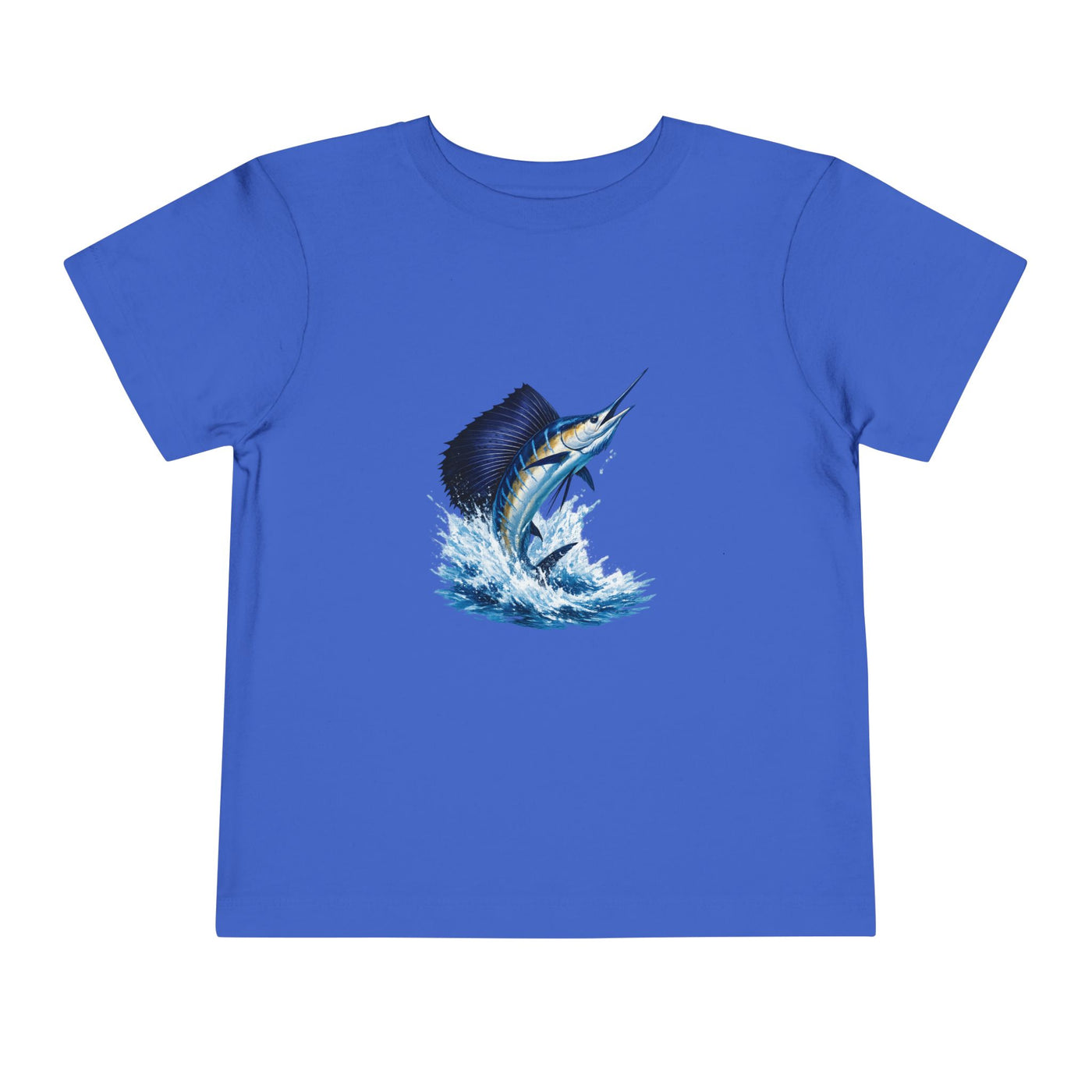 Toddler Tee – Blue Marlin Splash Fishing Shirt