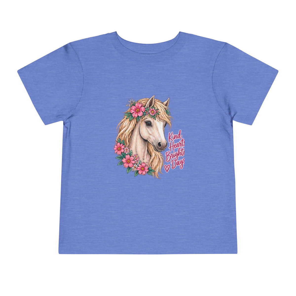 Toddler Tee — Floral Horse "Kind Hearts Bright Days" Cute Pony Shirt