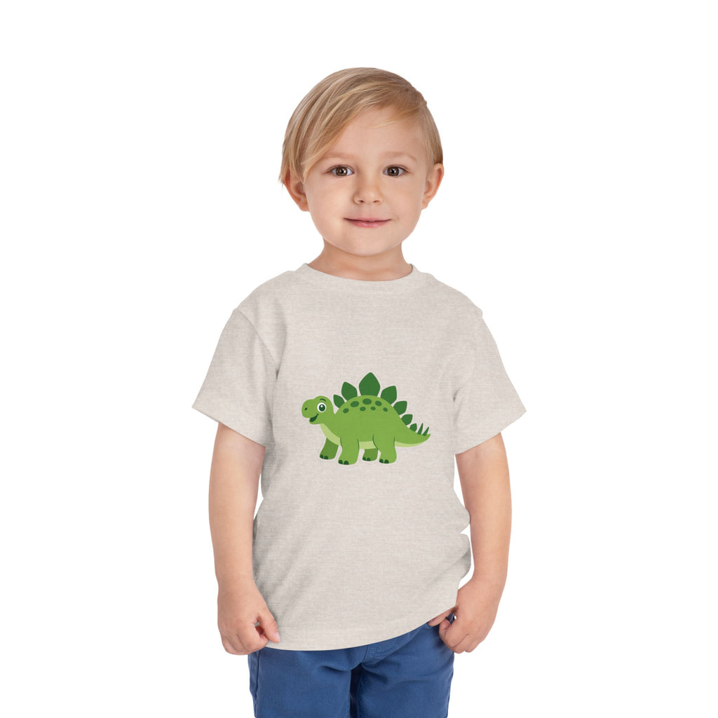 Cute Green Stegosaurus Toddler Tee – Dinosaur Short Sleeve Shirt for Kids