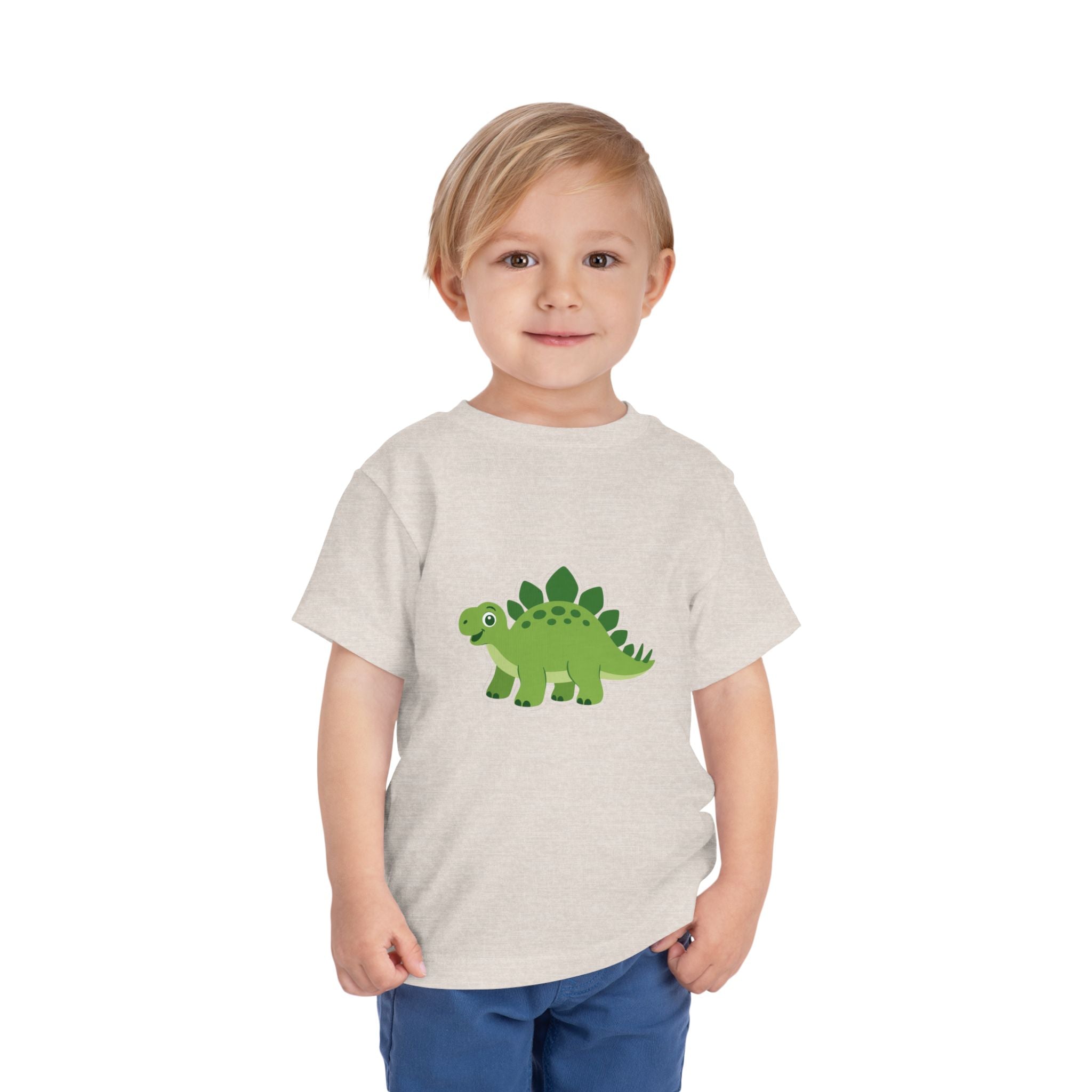 Cute Green Stegosaurus Toddler Tee – Dinosaur Short Sleeve Shirt for Kids