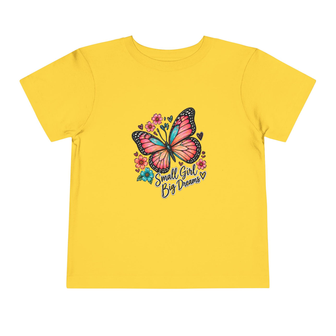 Toddler Tee — "Small Girl Big Dreams" Butterfly Floral Shirt