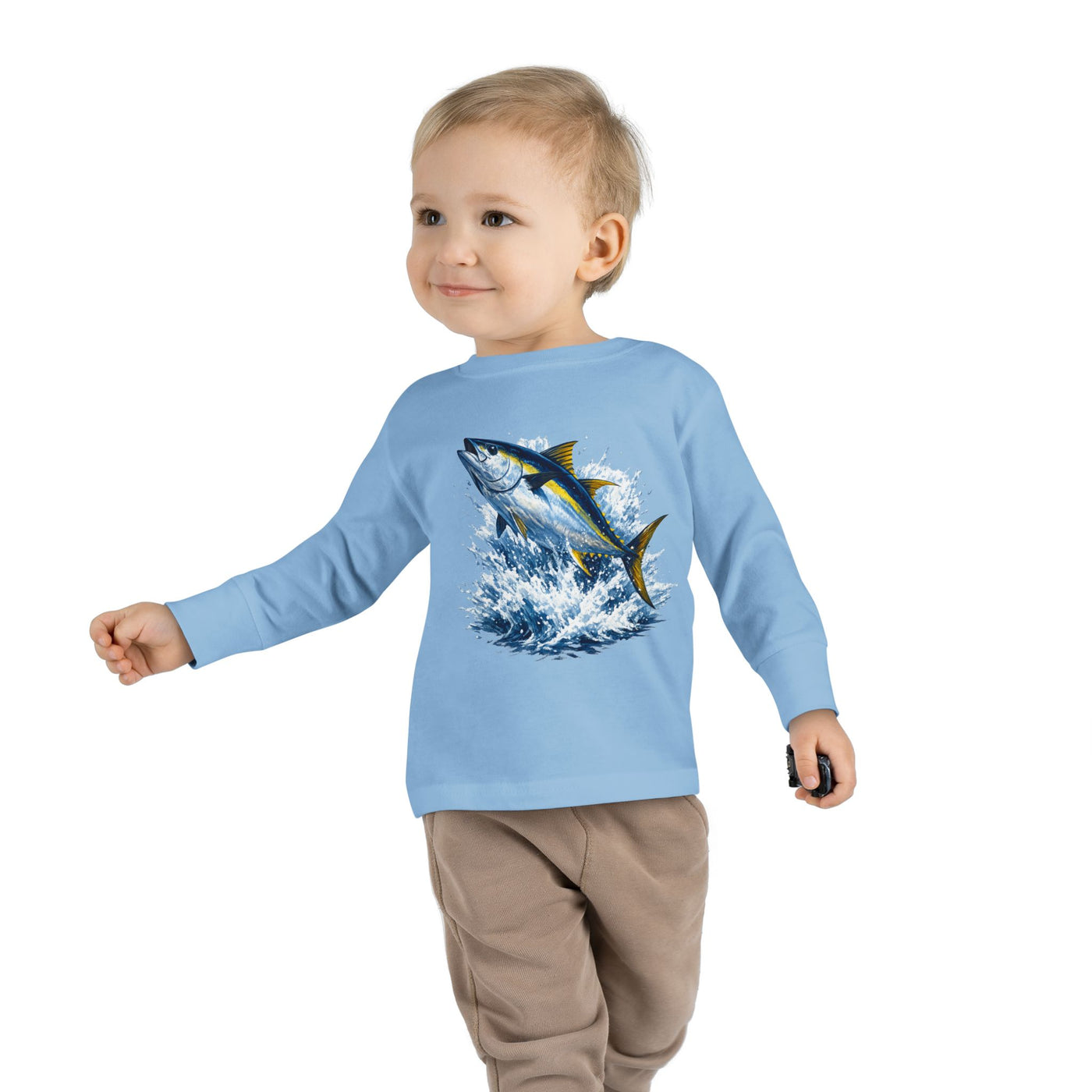Toddler Long Sleeve Tee - Bluefin Tuna Splash Graphic