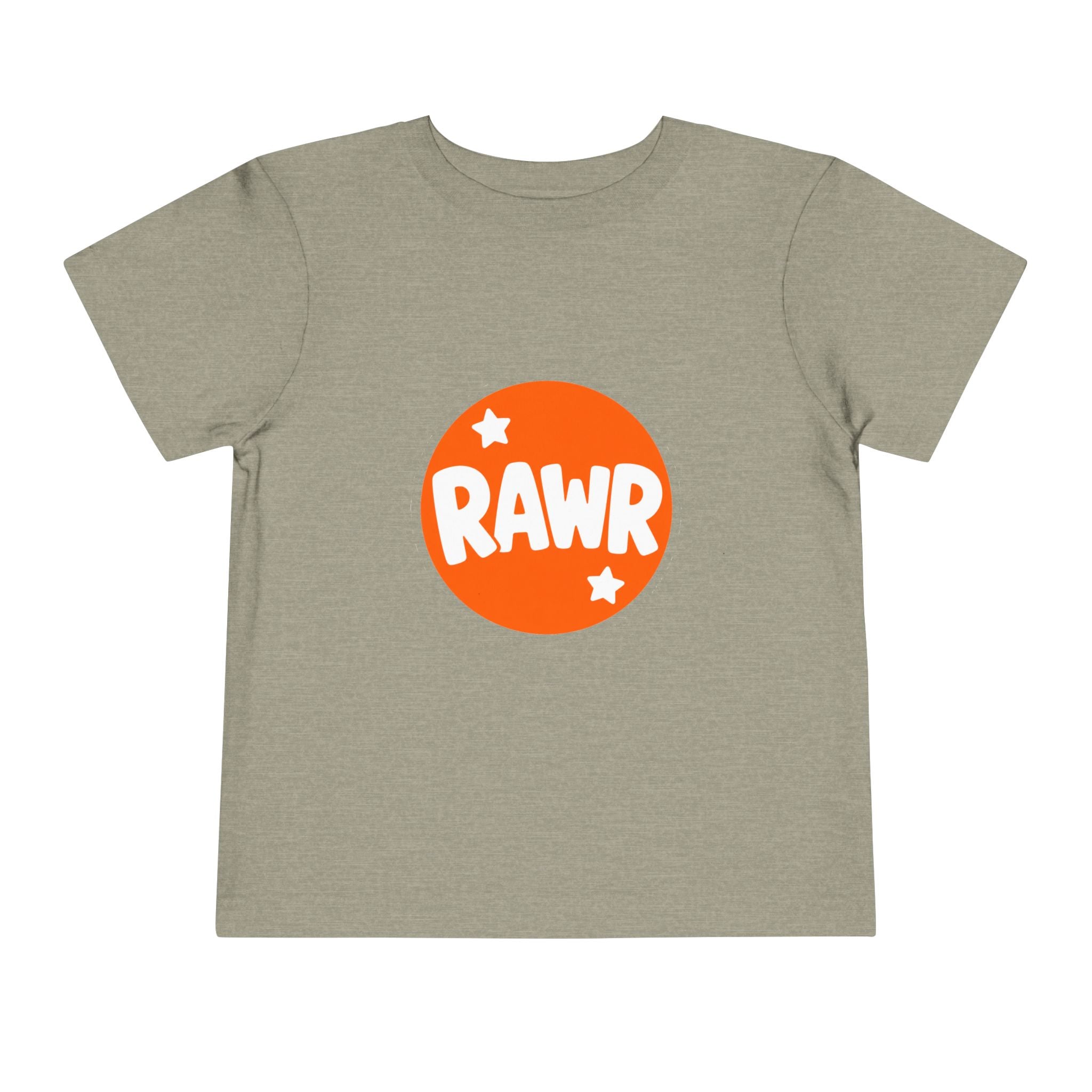 Toddler Tee — "RAWR" Orange Circle Graphic