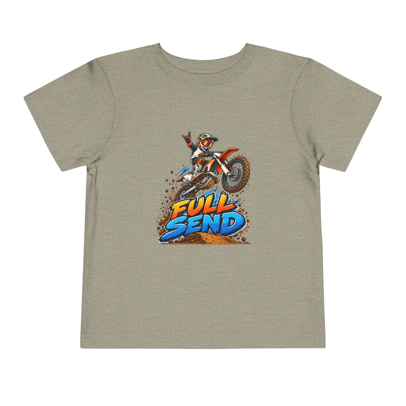 Toddler Tee — "Full Send" Dirt Bike Graphic