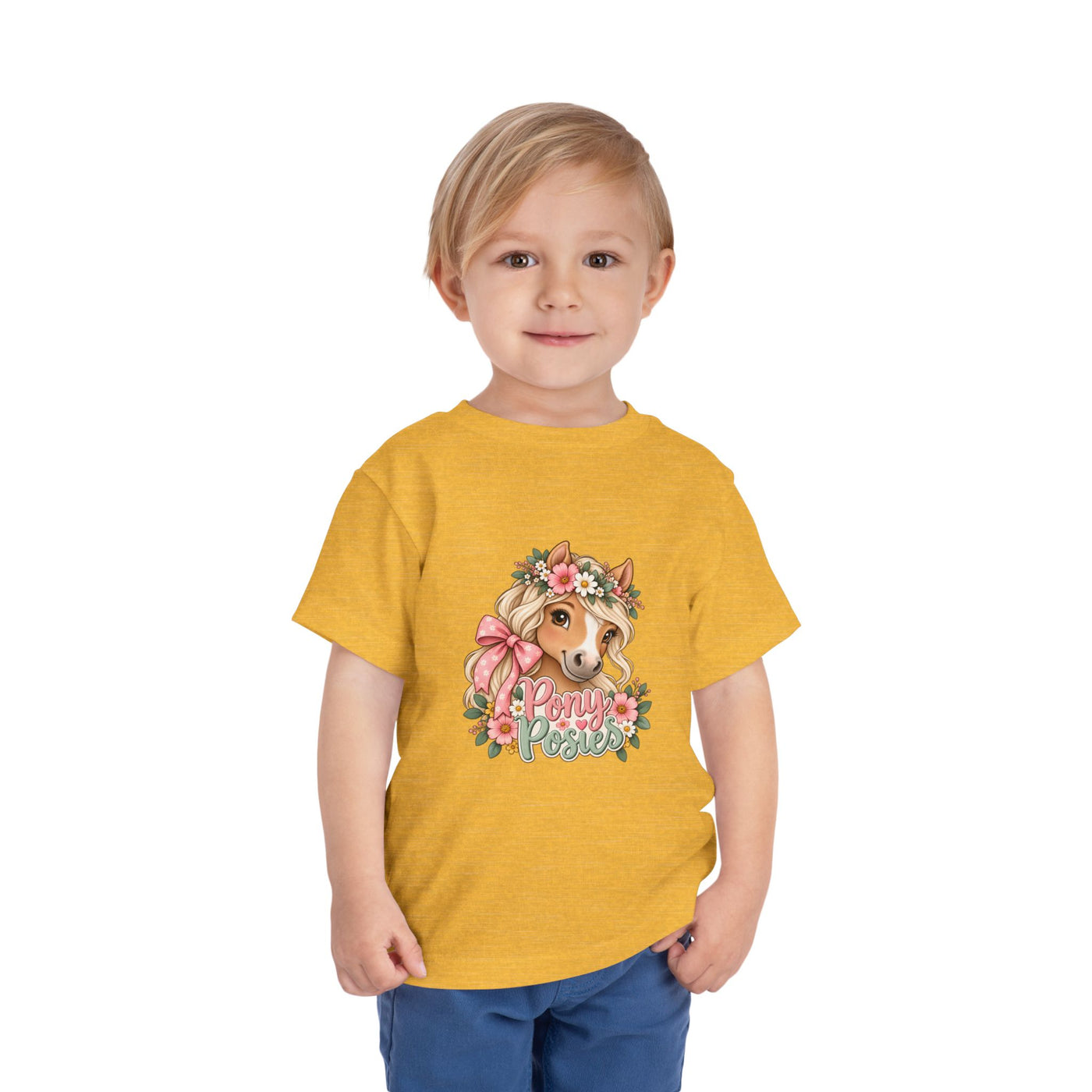 Toddler Tee — Floral Corgi "Pony Posse" Cute Dog Graphic