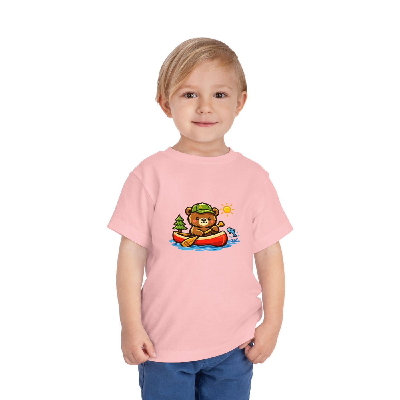 Toddler Tee — Cute Bear Canoeing Graphic Shirt | Kids Outdoor Adventure Top