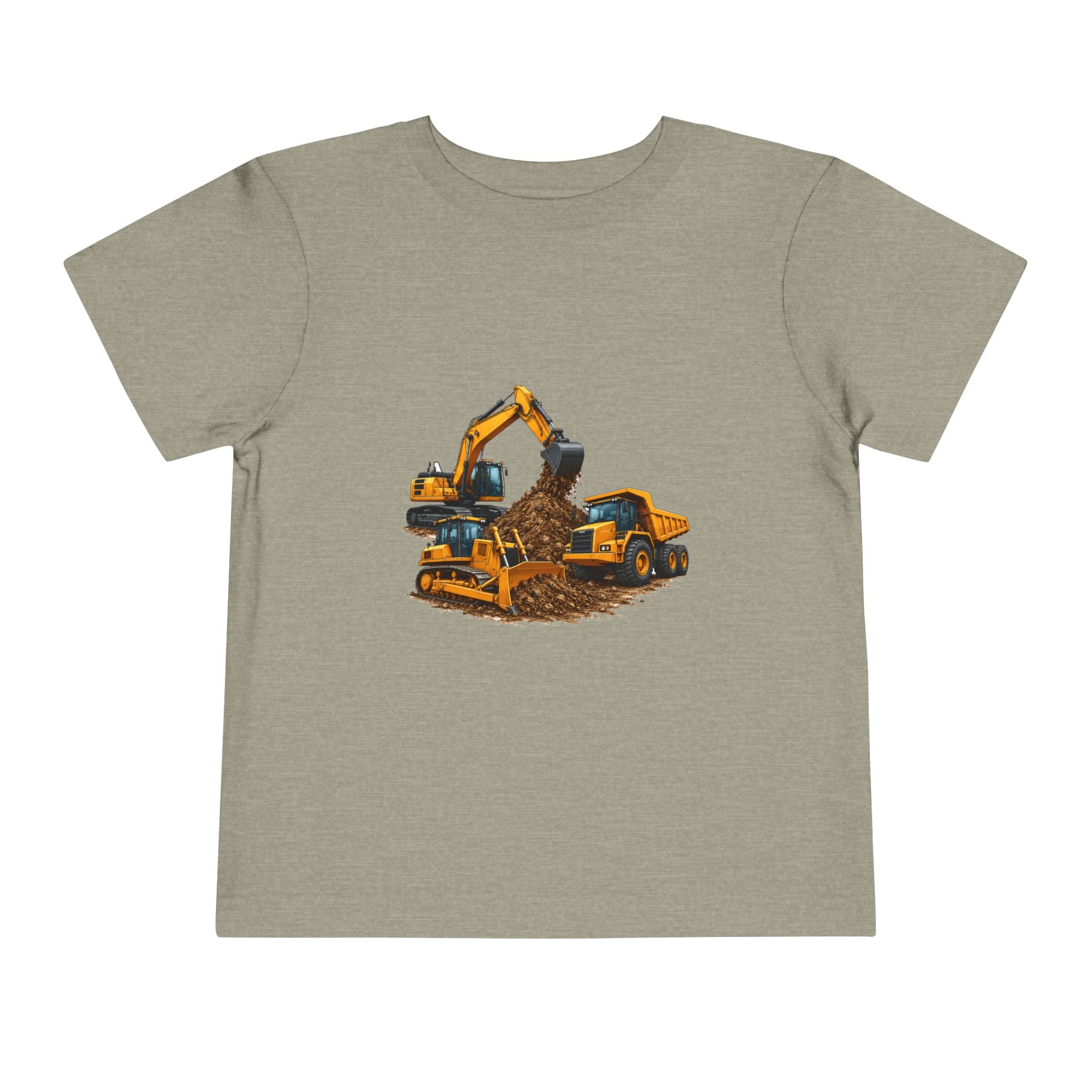 Toddler Tee — Construction Trucks Excavator & Dump Truck Graphic