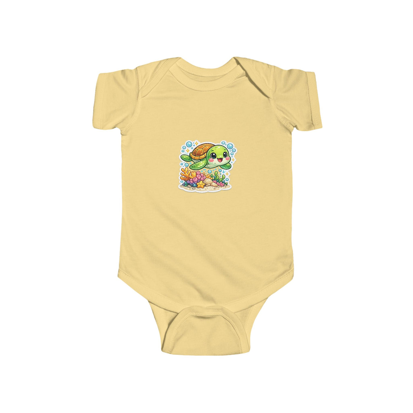 Baby Bodysuit – Cute Sea Turtle & Seashells Infant Onesie