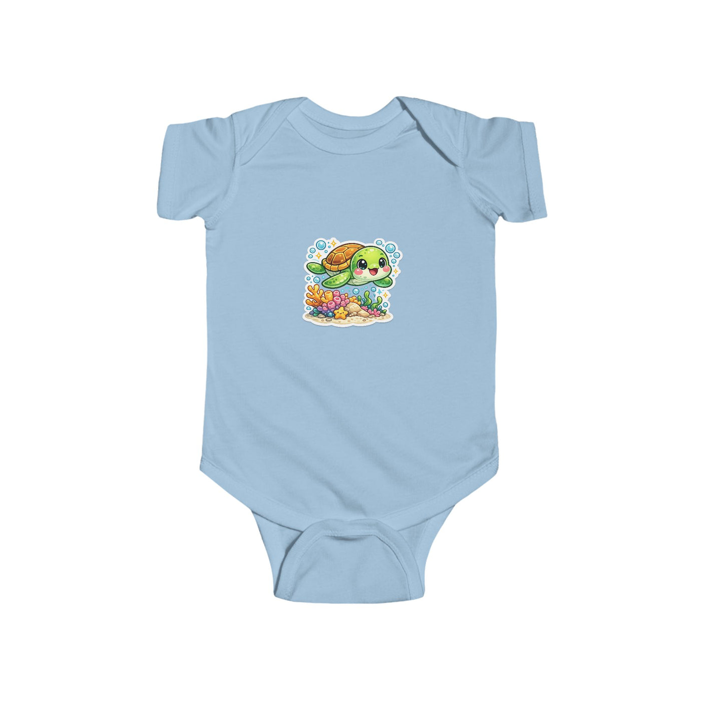 Baby Bodysuit – Cute Sea Turtle & Seashells Infant Onesie