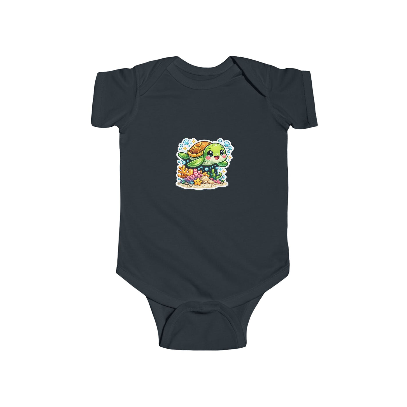 Baby Bodysuit – Cute Sea Turtle & Seashells Infant Onesie