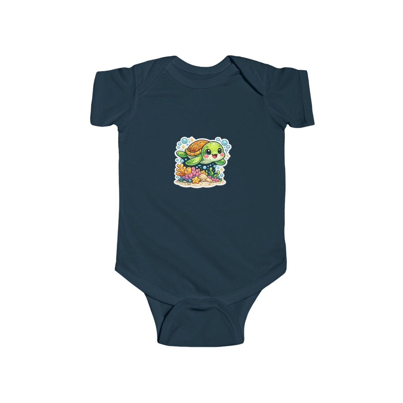Baby Bodysuit – Cute Sea Turtle & Seashells Infant Onesie