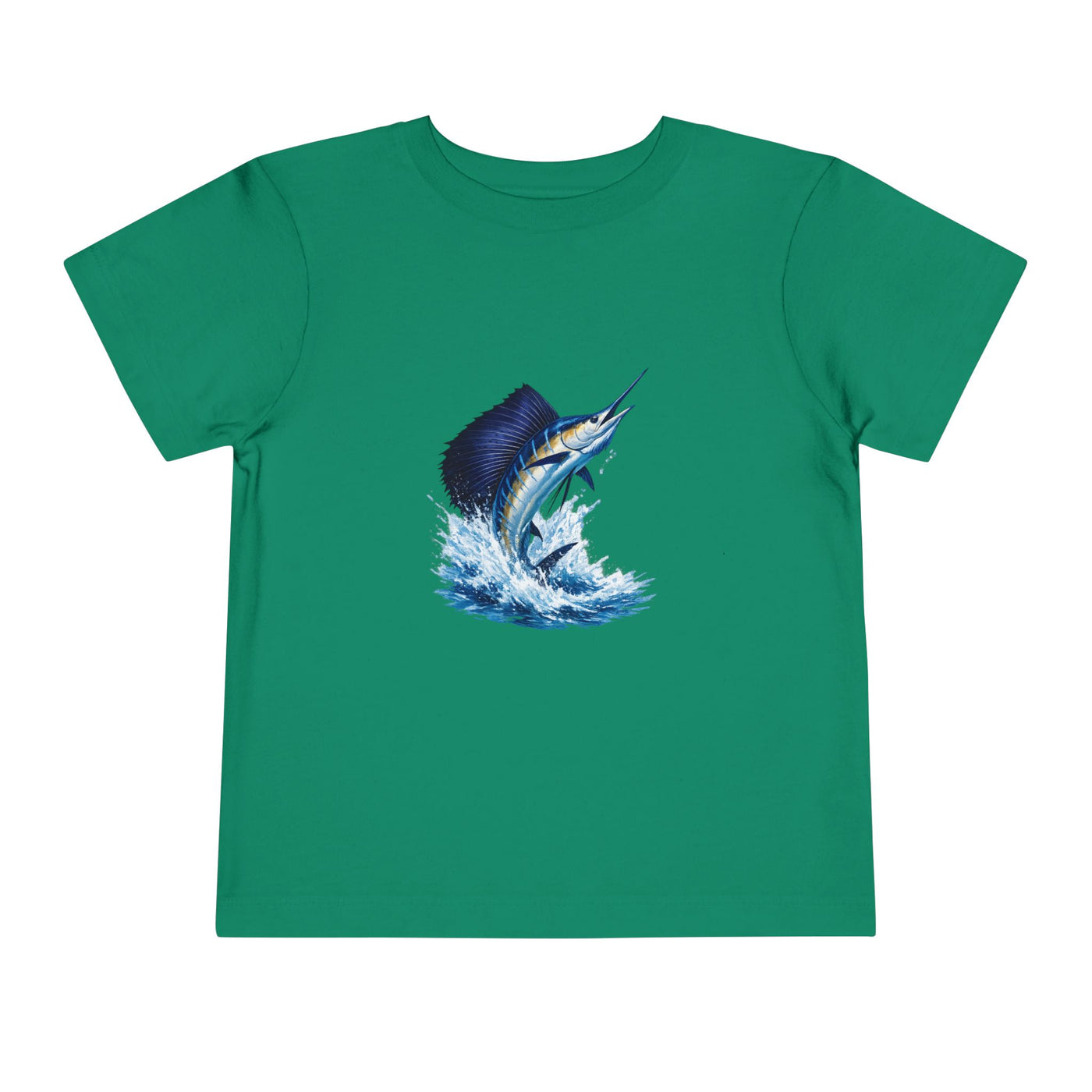 Toddler Tee – Blue Marlin Splash Fishing Shirt