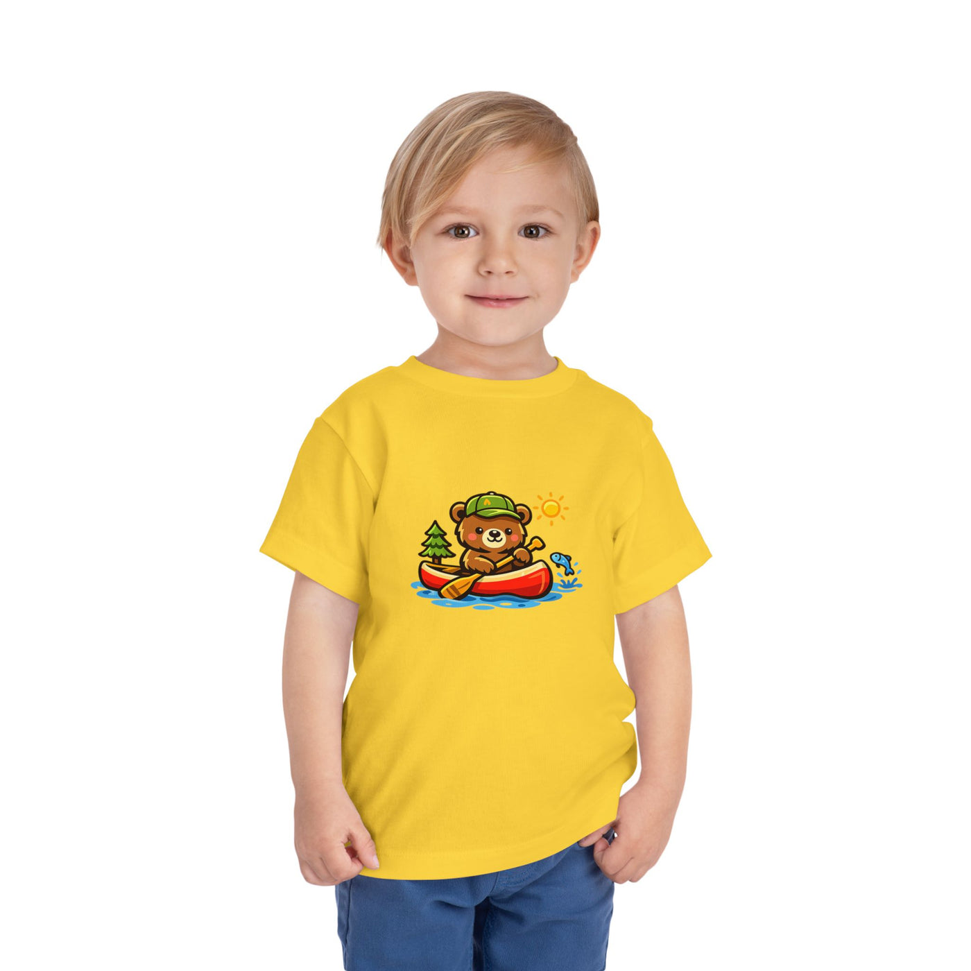 Toddler Tee — Cute Bear Canoeing Graphic Shirt | Kids Outdoor Adventure Top