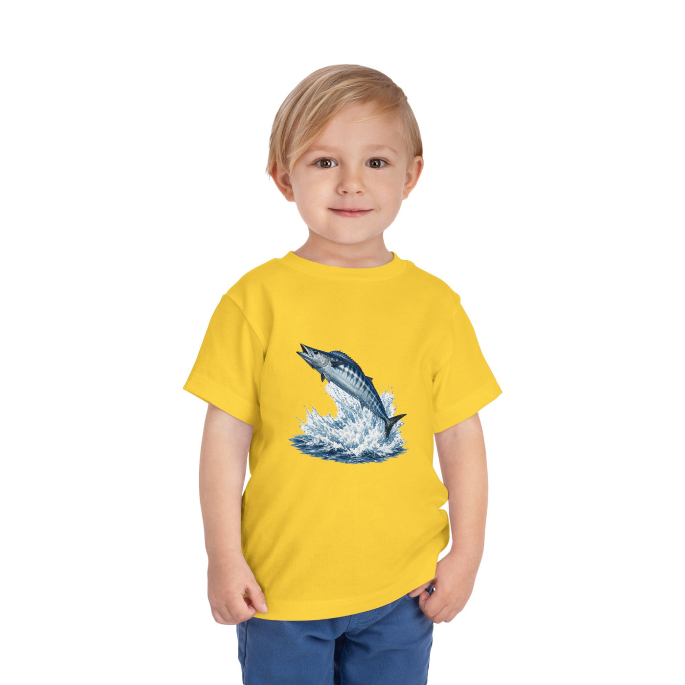 Toddler Tee - Blue Leaping Tuna Fish Graphic