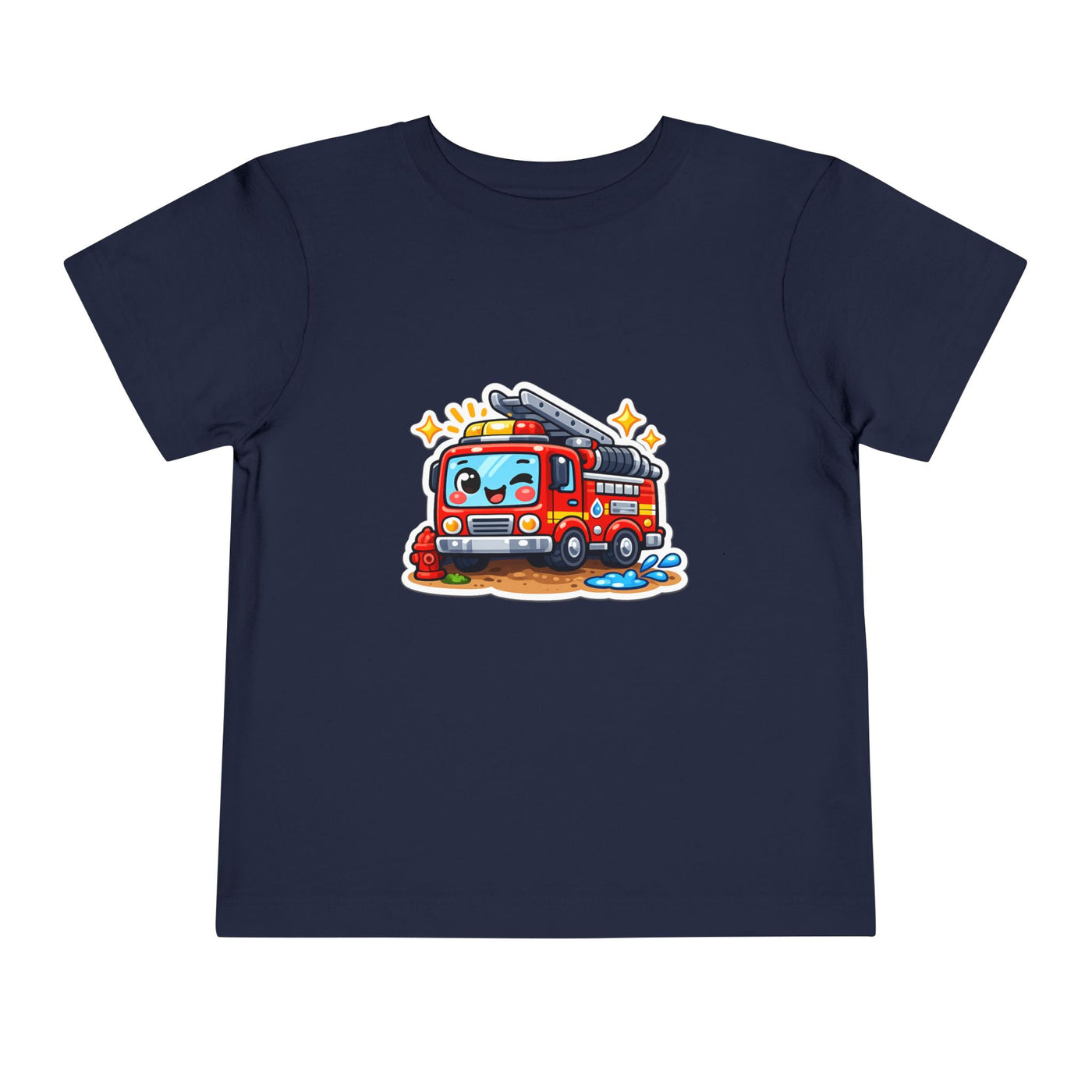 Toddler Tee — Cute Cartoon Fire Truck Graphic Shirt for Kids