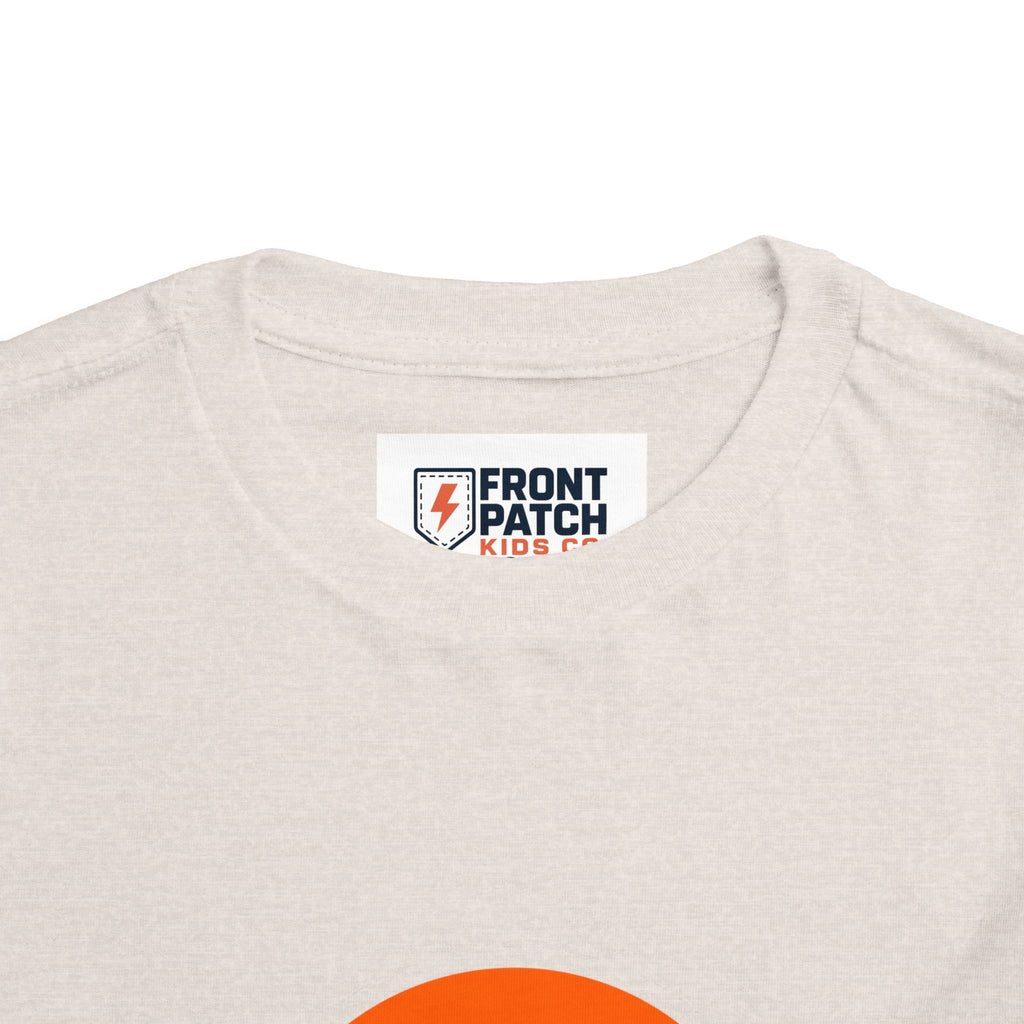 Toddler Tee — "RAWR" Orange Circle Graphic