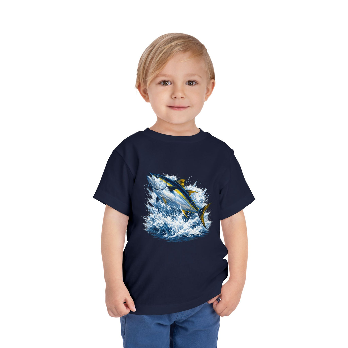 Toddler Tee — Leaping Yellowfin Tuna Splash Graphic