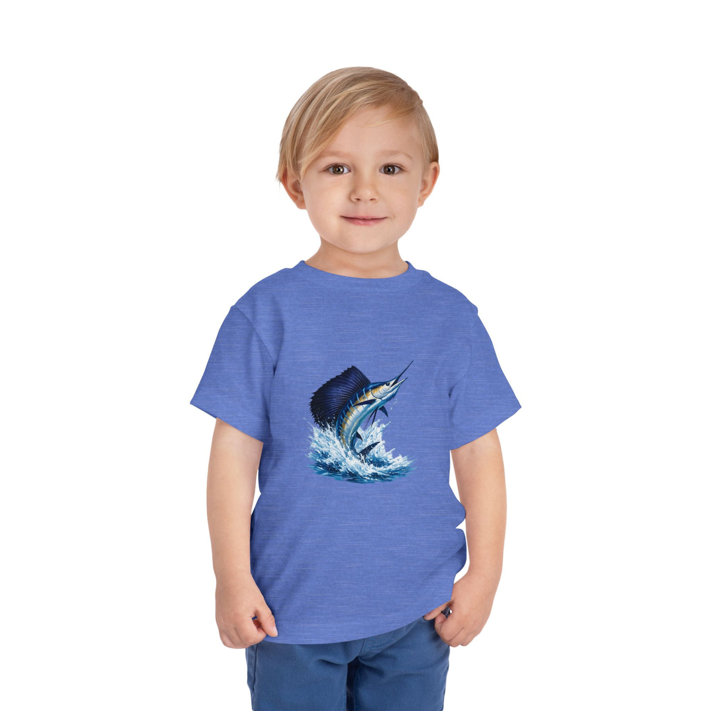 Toddler Tee – Blue Marlin Splash Fishing Shirt