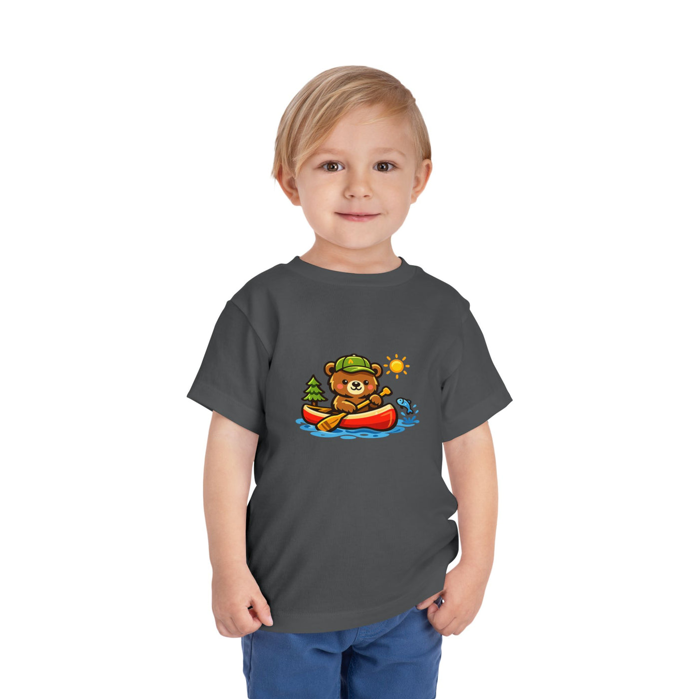 Toddler Tee — Cute Bear Canoeing Graphic Shirt | Kids Outdoor Adventure Top