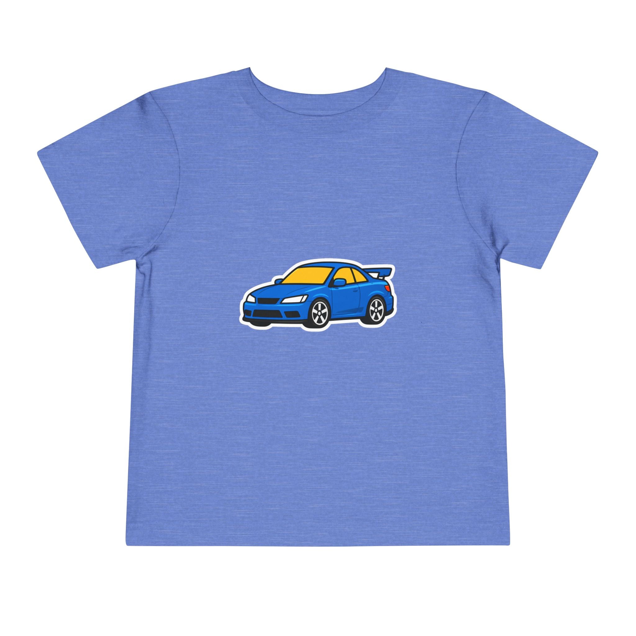 Toddler Car Tee — Blue Race Car Graphic Shirt for Kids