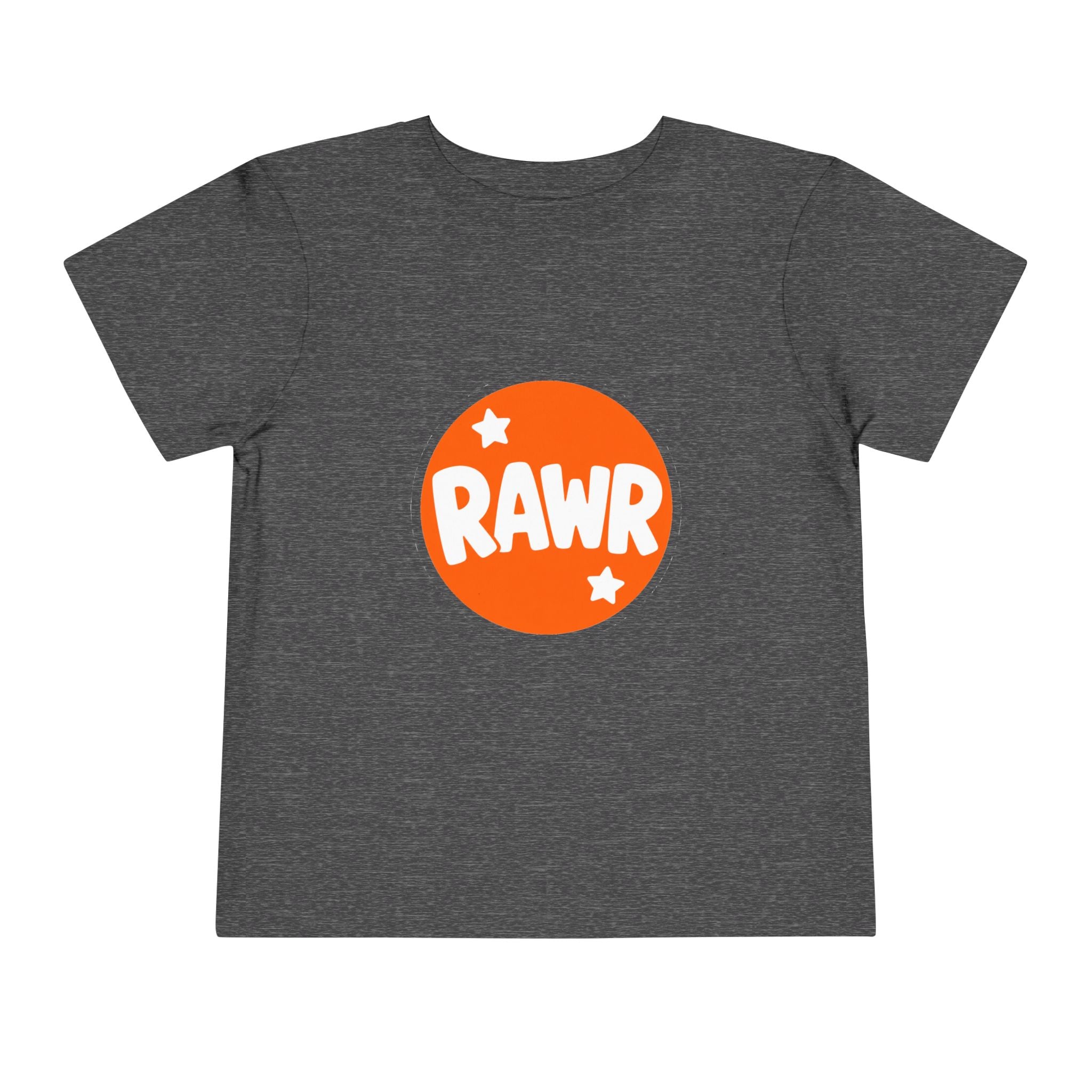 Toddler Tee — "RAWR" Orange Circle Graphic