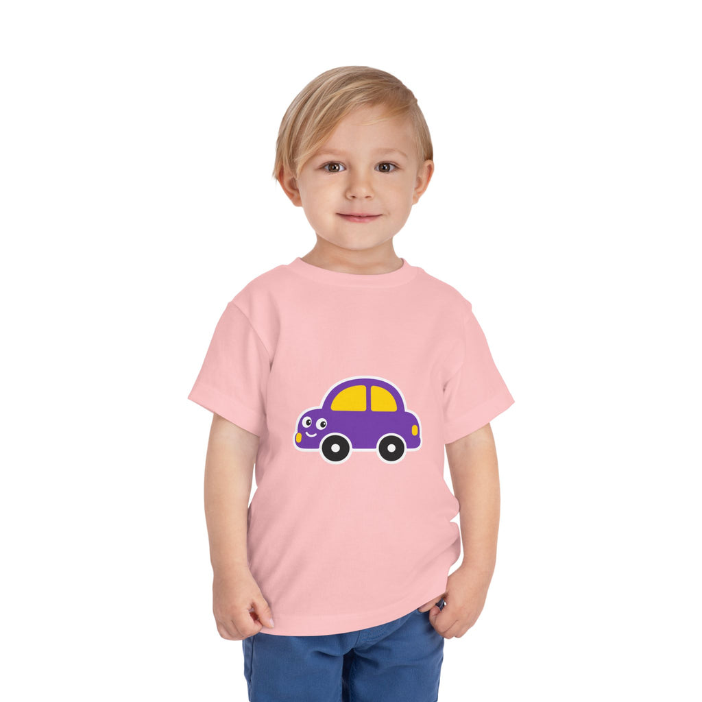 Toddler Tee — Cute Purple Cartoon Car Shirt for Kids