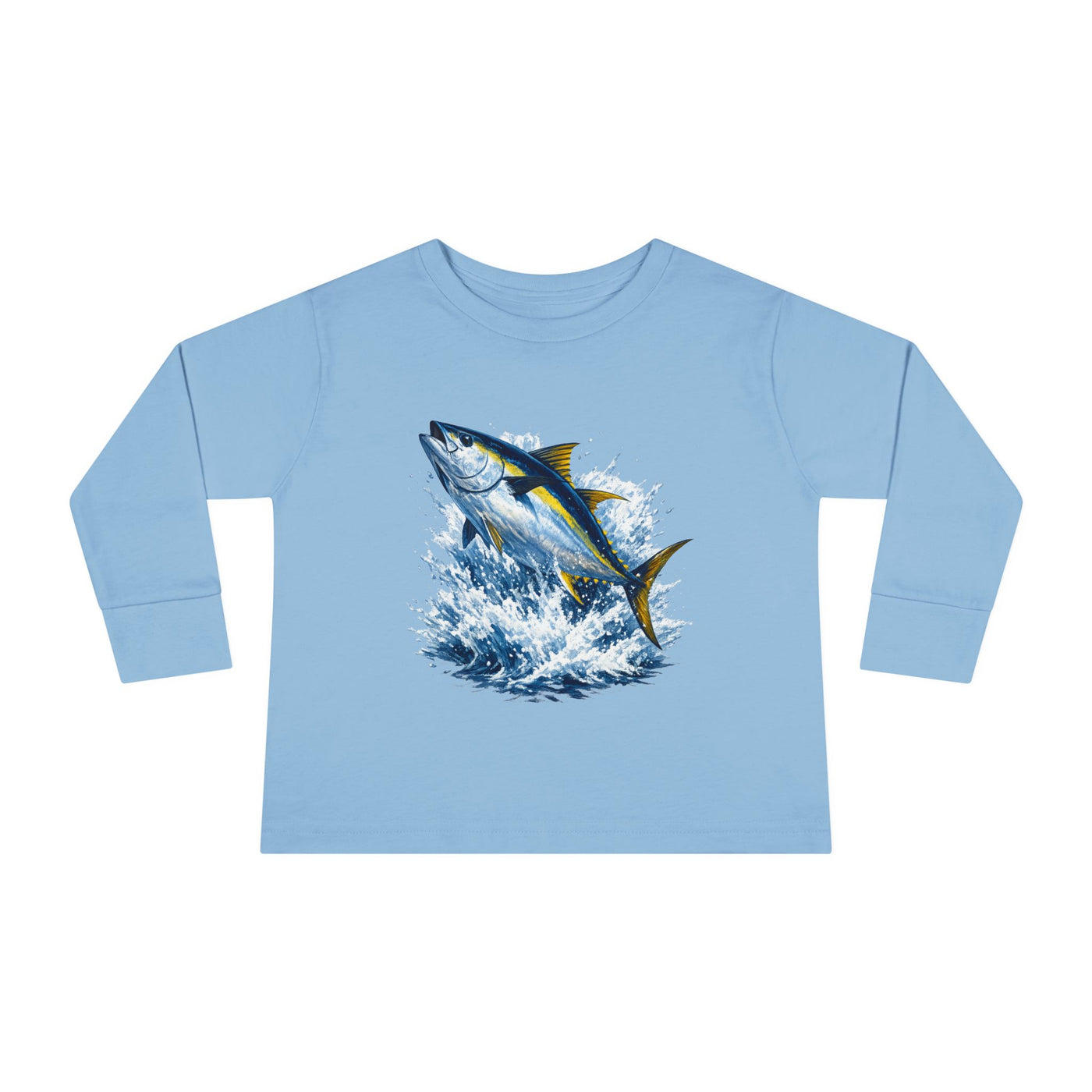 Toddler Long Sleeve Tee - Bluefin Tuna Splash Graphic