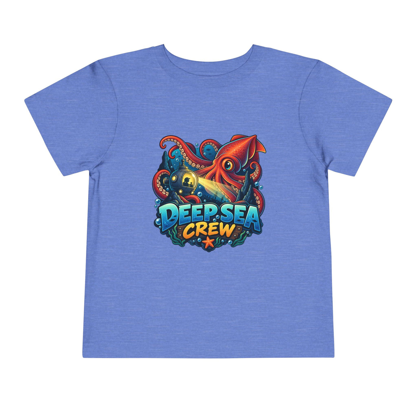 Toddler Tee — "Deep Sea Crew" Cute Squid Ocean Graphic Shirt