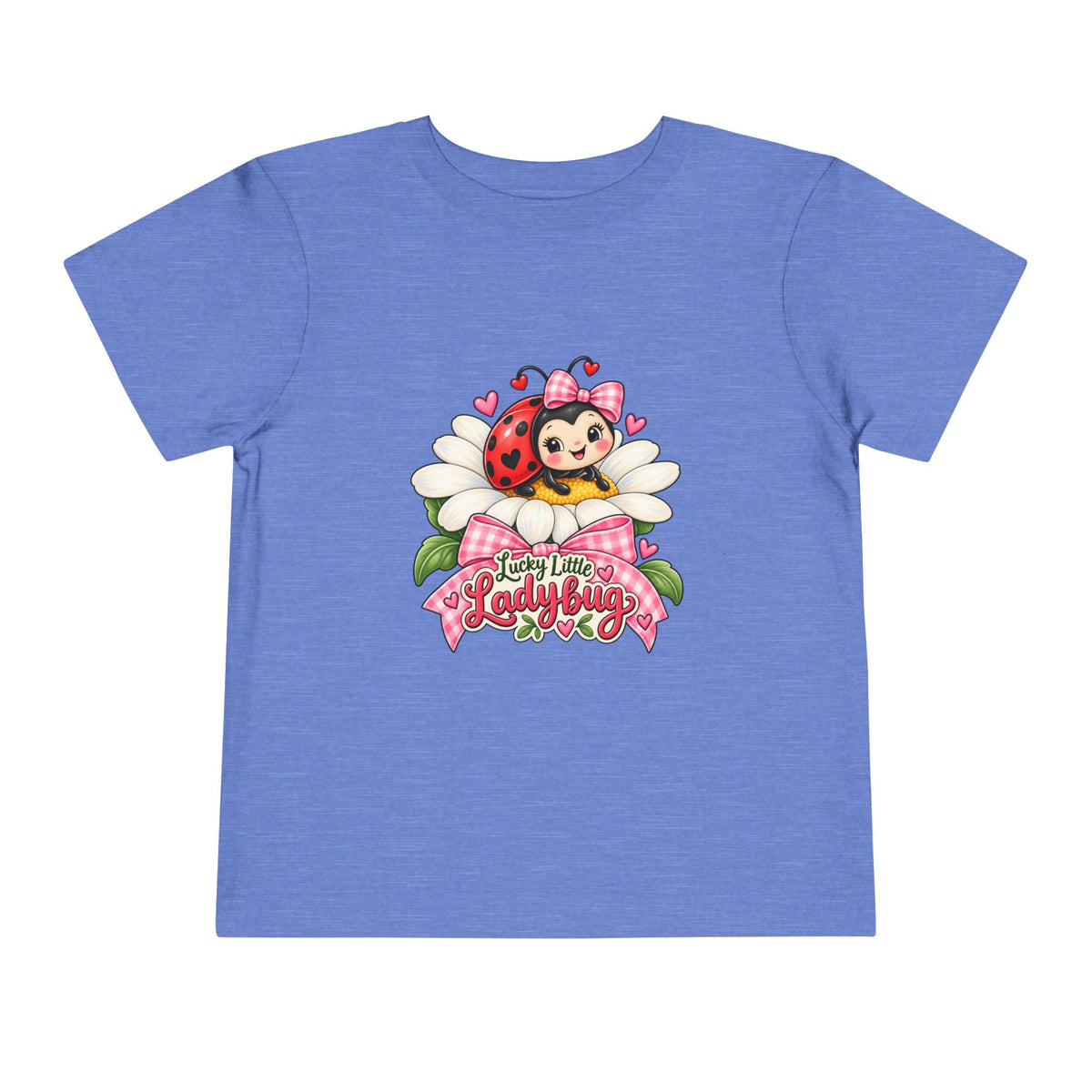 Cute Ladybug Toddler Tee — "Lucky Little Ladybug" Floral Graphic