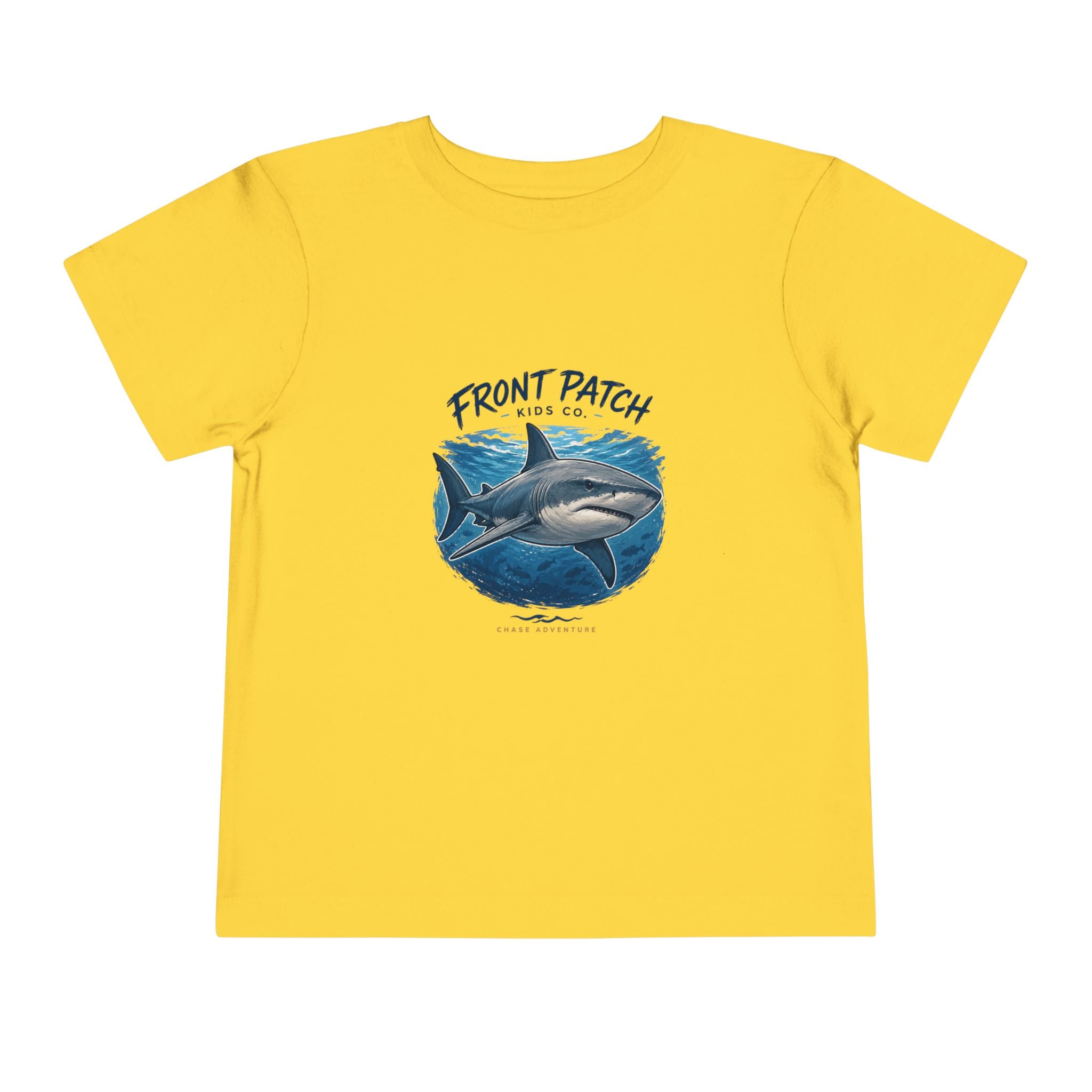 Toddler Shark Tee - "Front Patch" Ocean Shark Graphic Kids Shirt