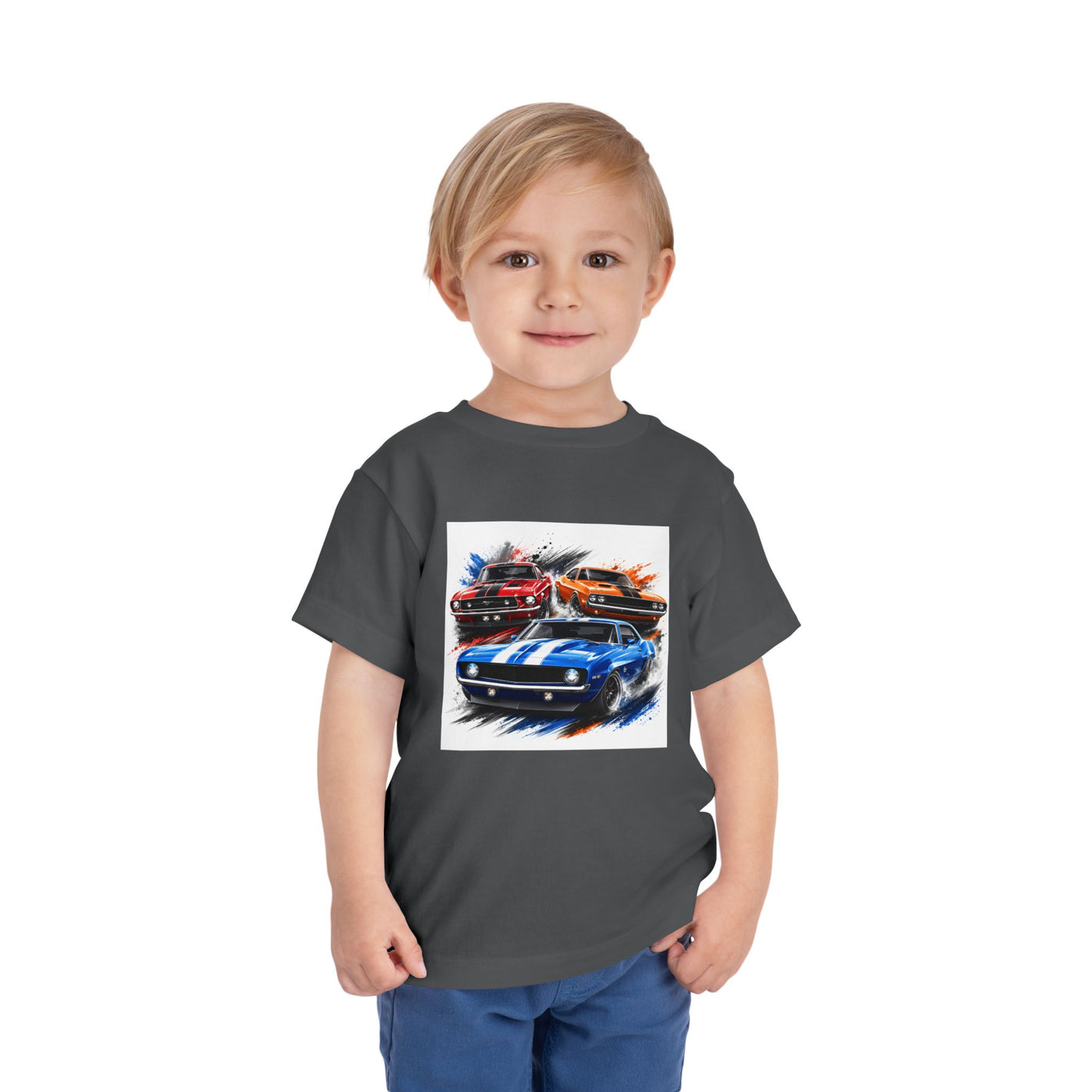 Toddler Tee — Classic Muscle Cars Race Graphic
