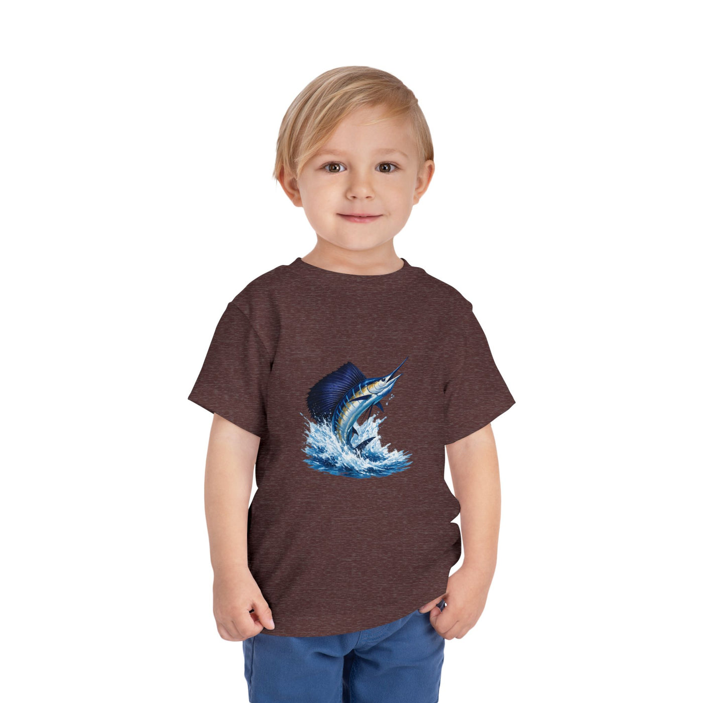 Toddler Tee – Blue Marlin Splash Fishing Shirt