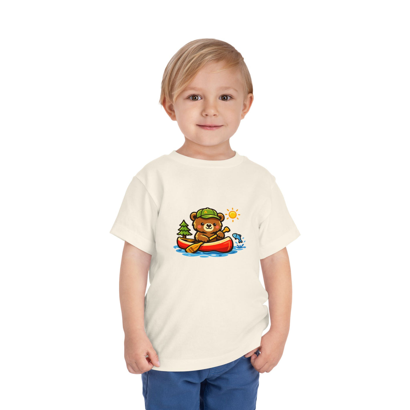 Toddler Tee — Cute Bear Canoeing Graphic Shirt | Kids Outdoor Adventure Top