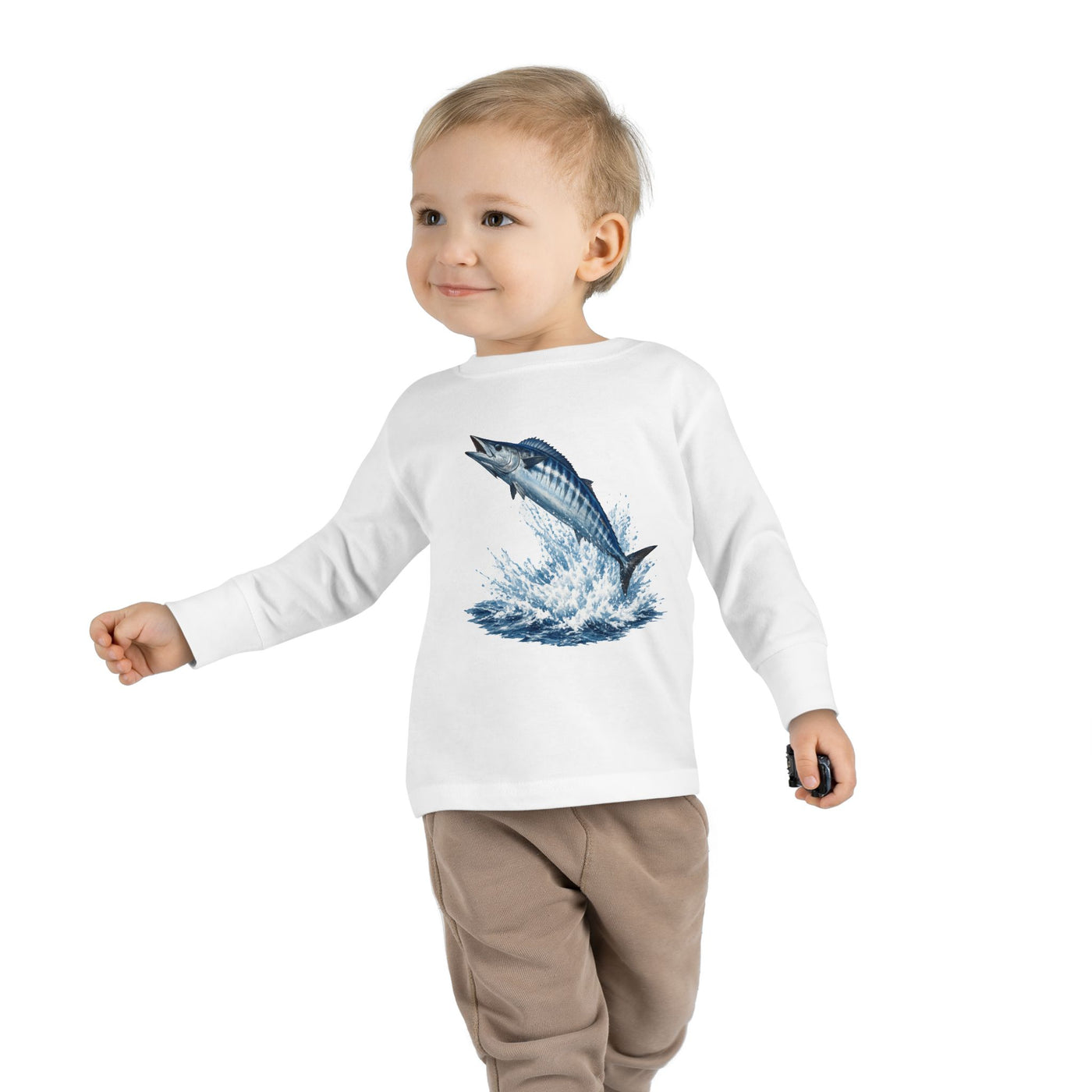 Toddler Long Sleeve Tee — Leaping Tuna Ocean Graphic