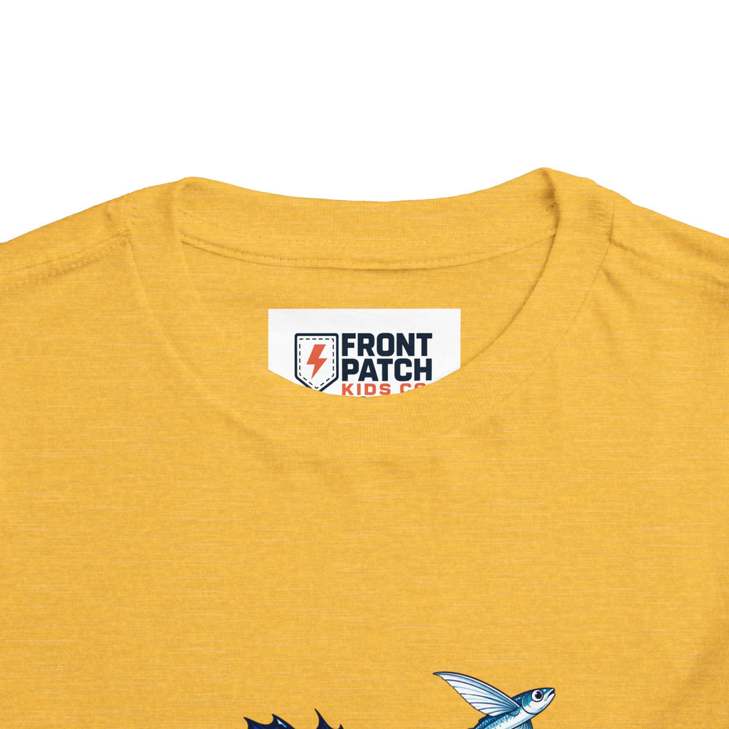 Toddler Tee — Blue Sailfish & Flying Fish Ocean Graphic