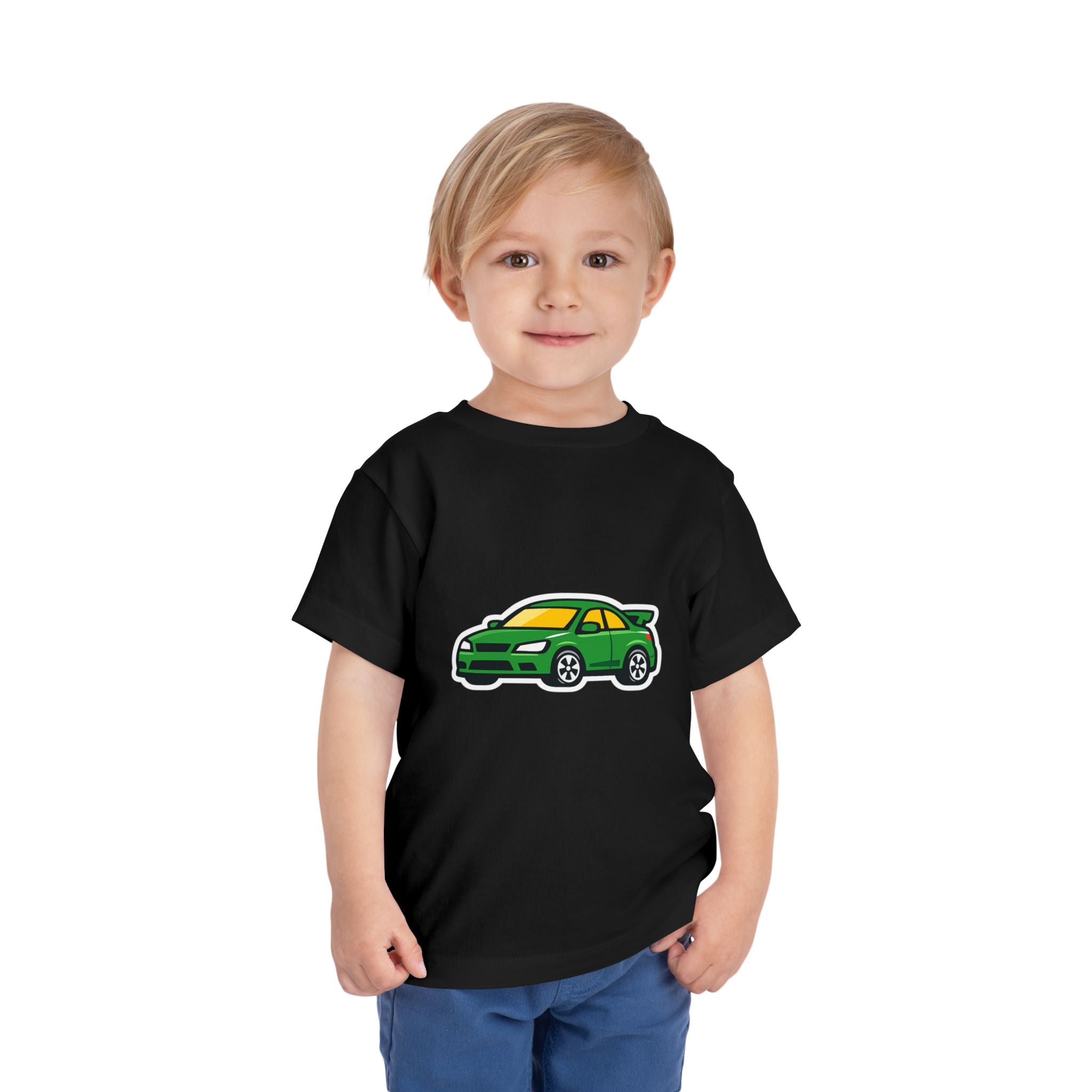 Toddler Tee — Green Race Car Graphic