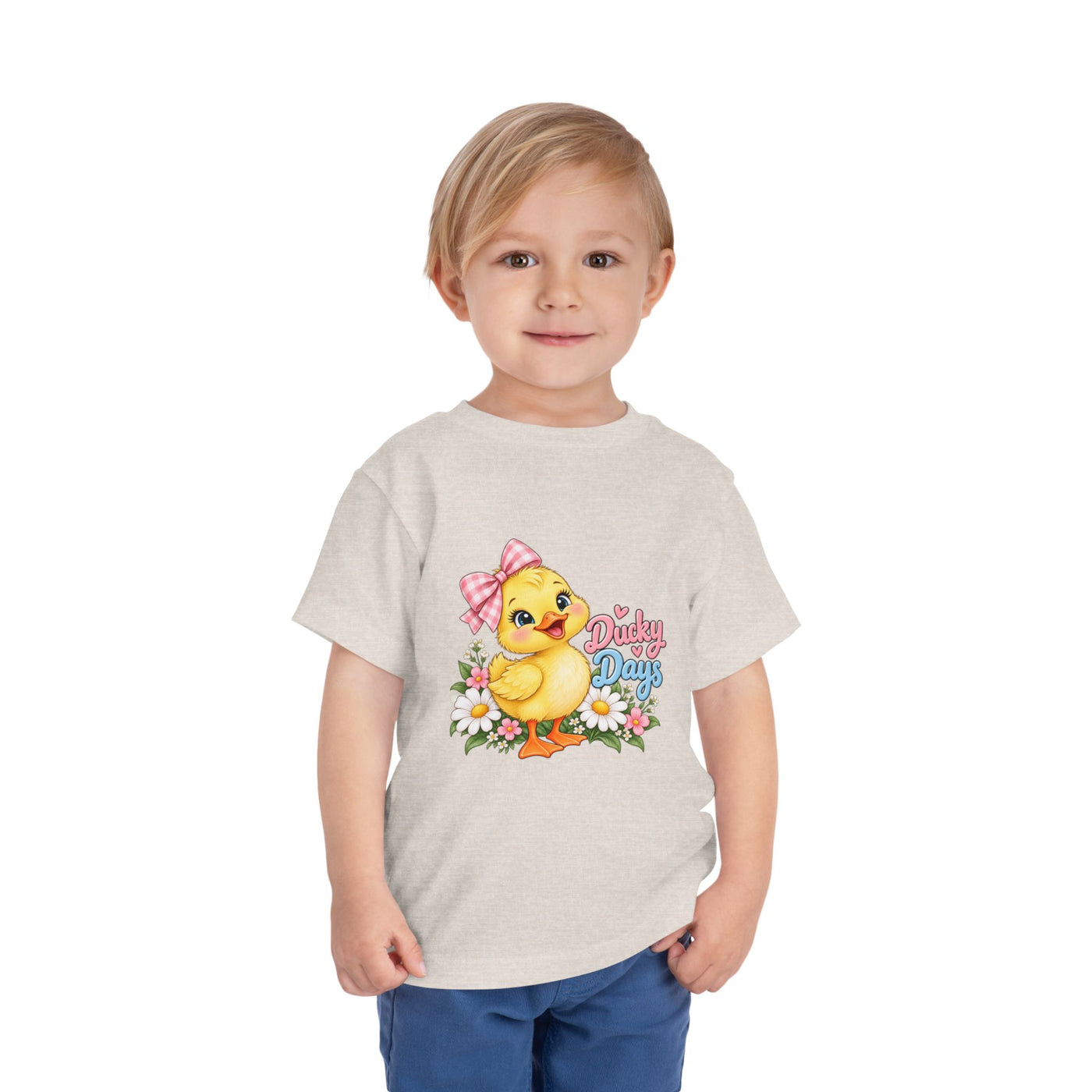 Toddler Tee — "Ducky Days" Cute Duckling Floral Baby Shirt