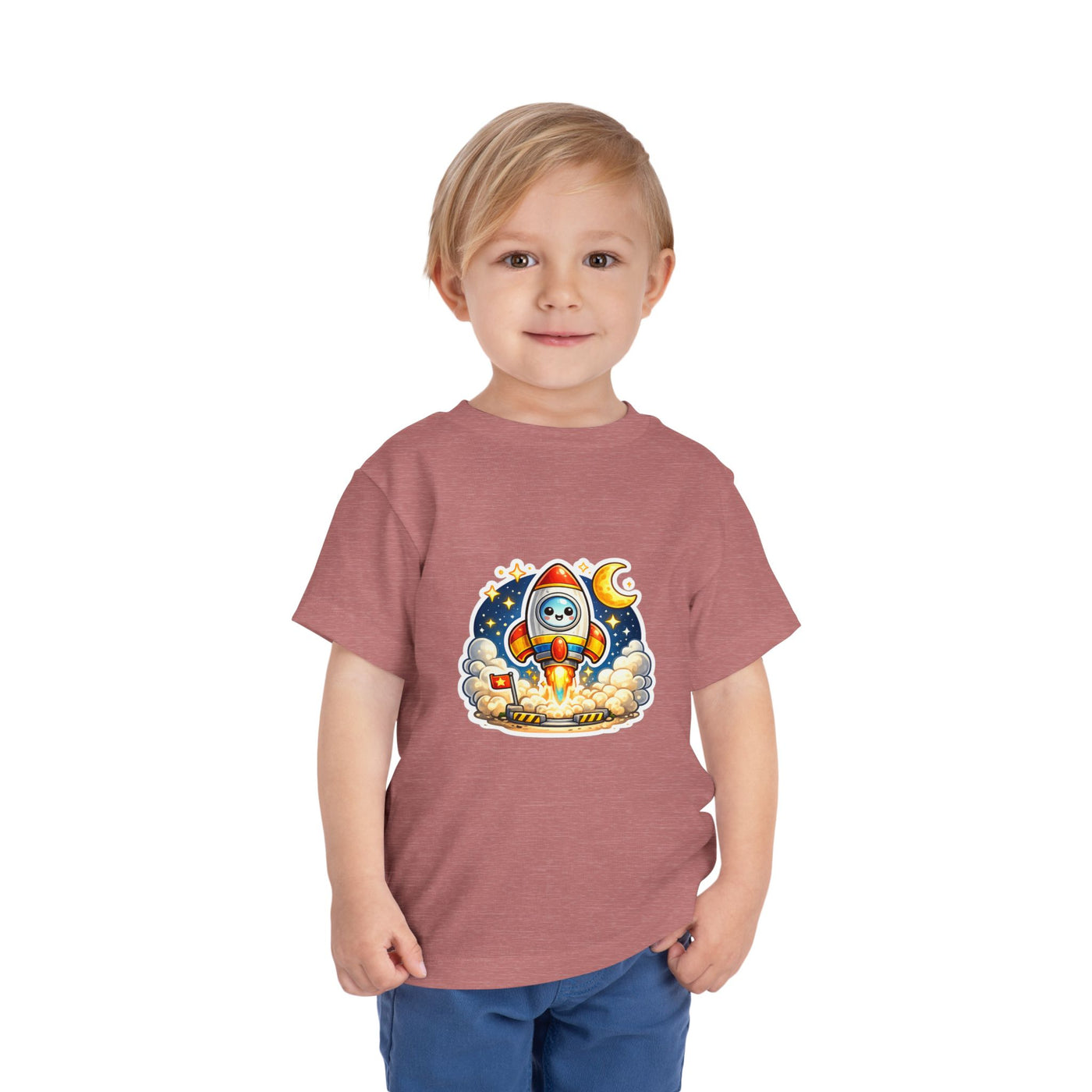Toddler Tee — Cute Rocket Astronaut Launch Graphic