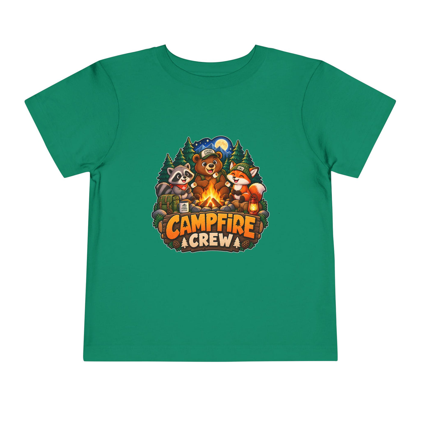 Toddler Tee — "Campfire Crew" Cute Woodland Animals Camping Shirt