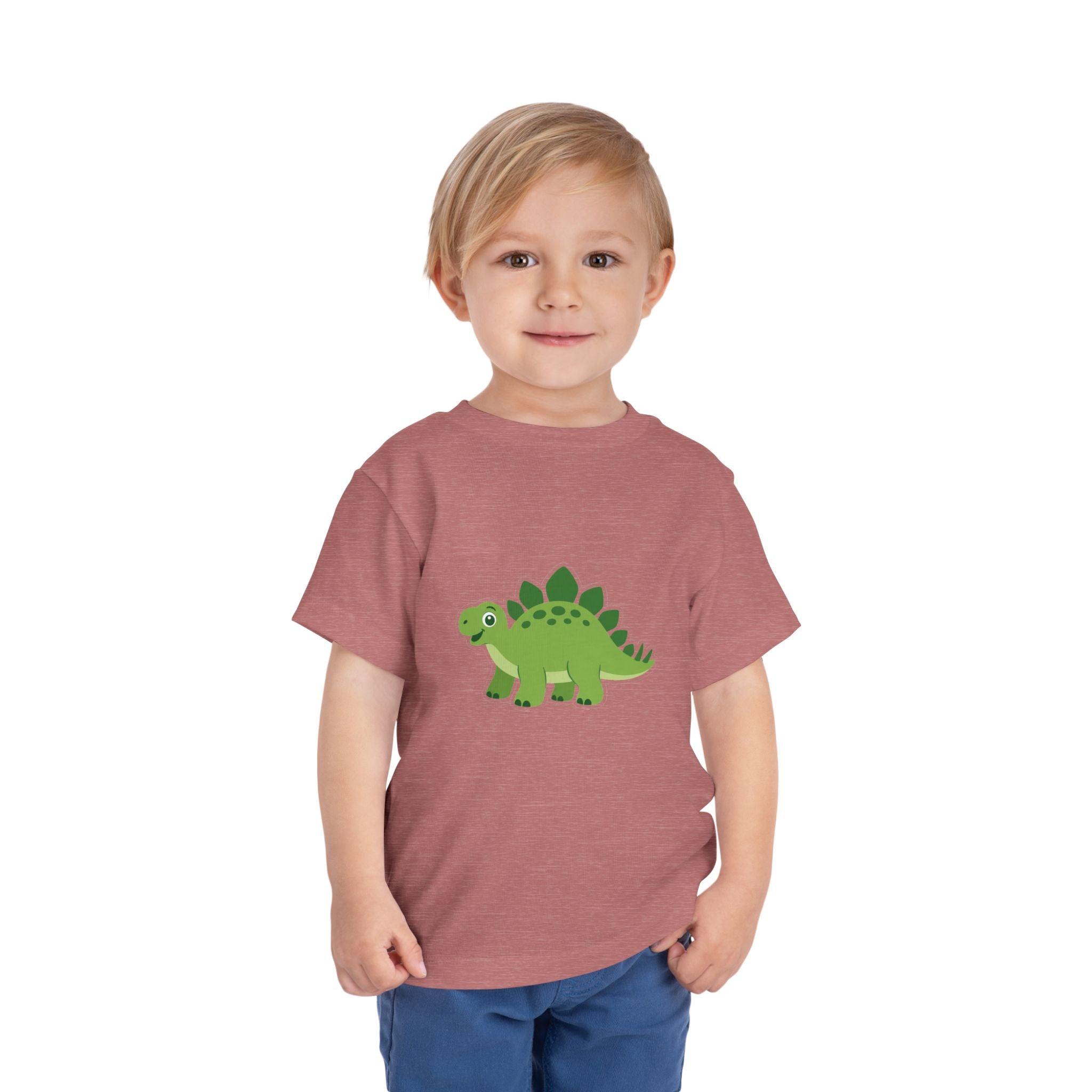 Cute Green Stegosaurus Toddler Tee – Dinosaur Short Sleeve Shirt for Kids