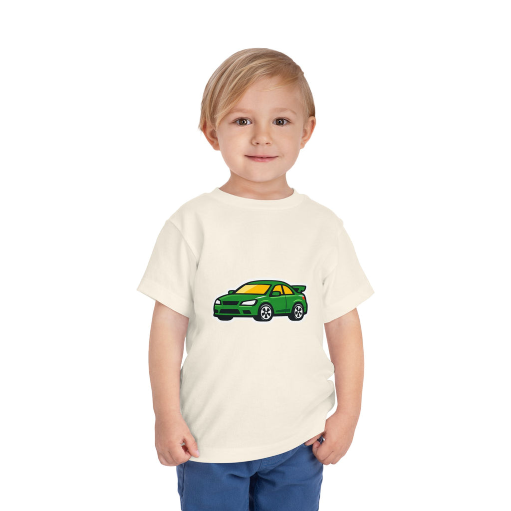 Toddler Tee — Green Race Car Graphic