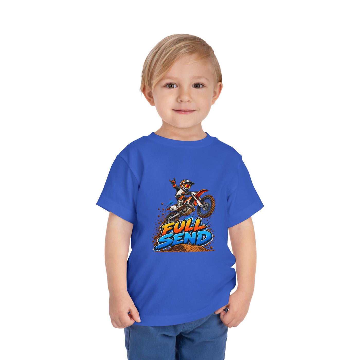 Toddler Tee — "Full Send" Dirt Bike Graphic