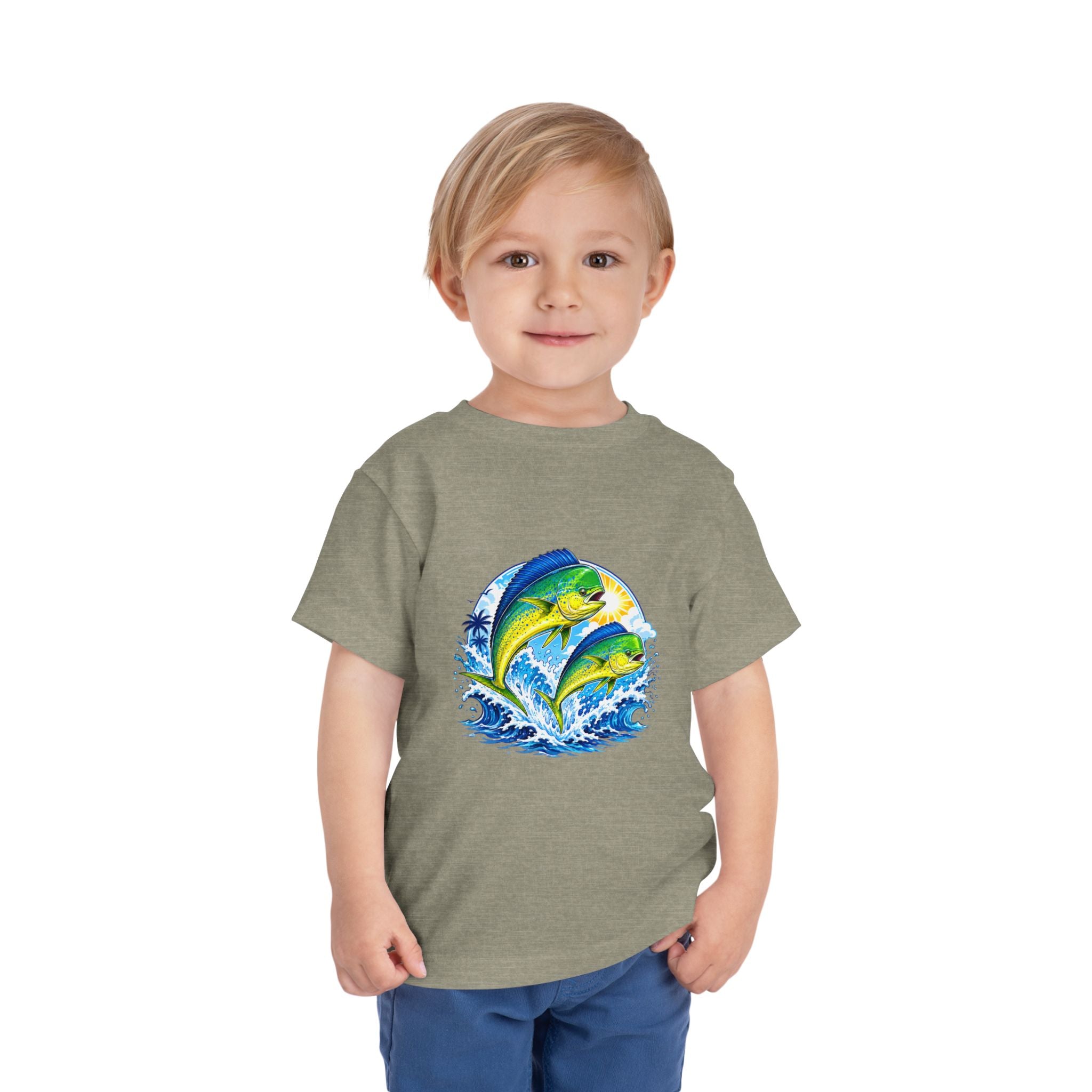 Toddler Tee — Colorful Mahi Mahi Fish Surf Ocean Graphic