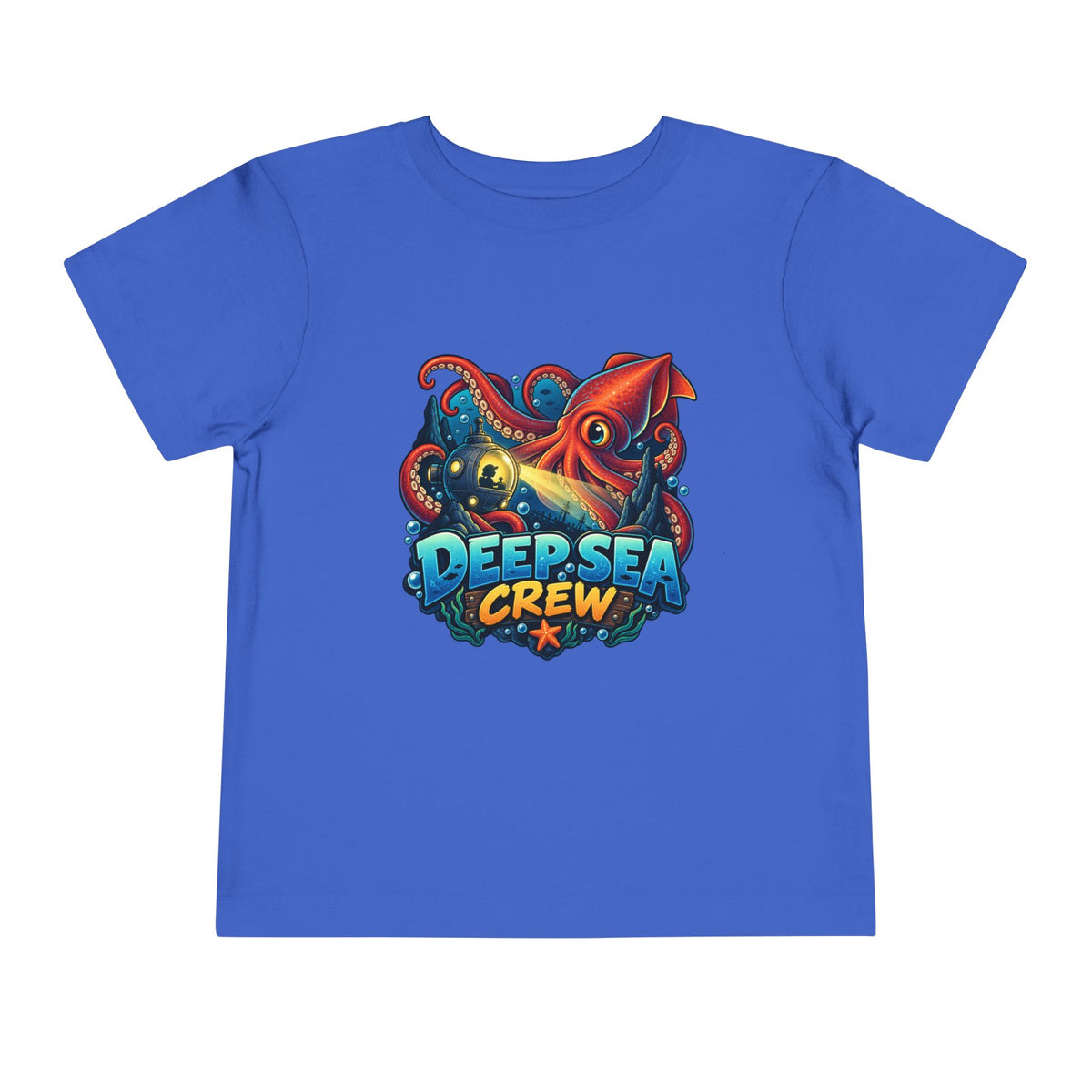Toddler Tee — "Deep Sea Crew" Cute Squid Ocean Graphic Shirt