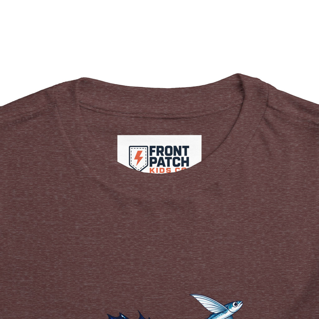 Toddler Tee — Blue Sailfish & Flying Fish Ocean Graphic