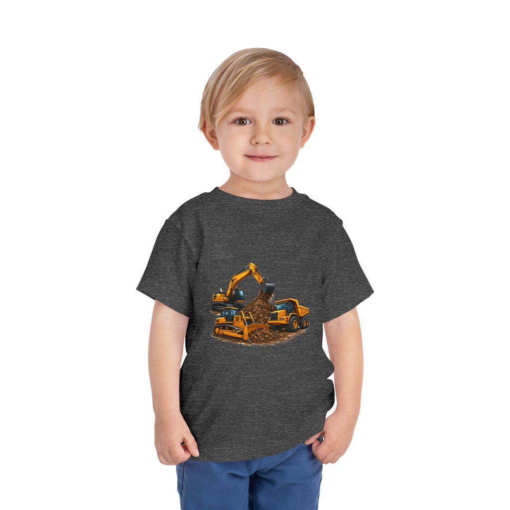 Toddler Tee — Construction Trucks Excavator & Dump Truck Graphic