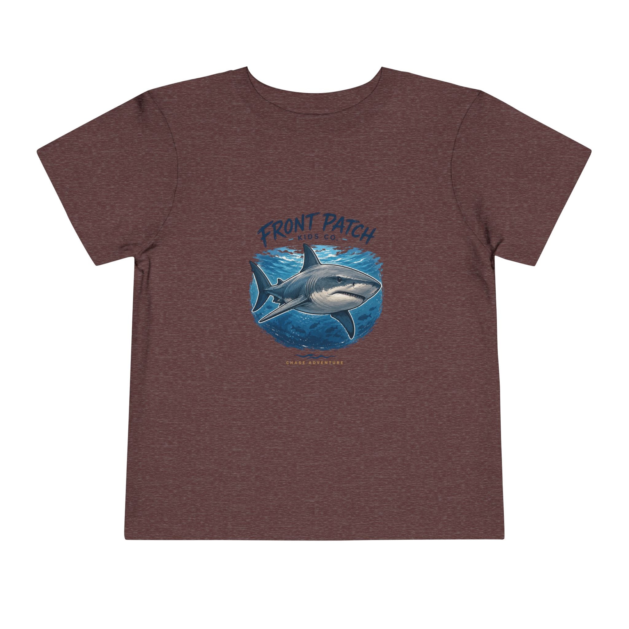 Toddler Shark Tee - "Front Patch" Ocean Shark Graphic Kids Shirt