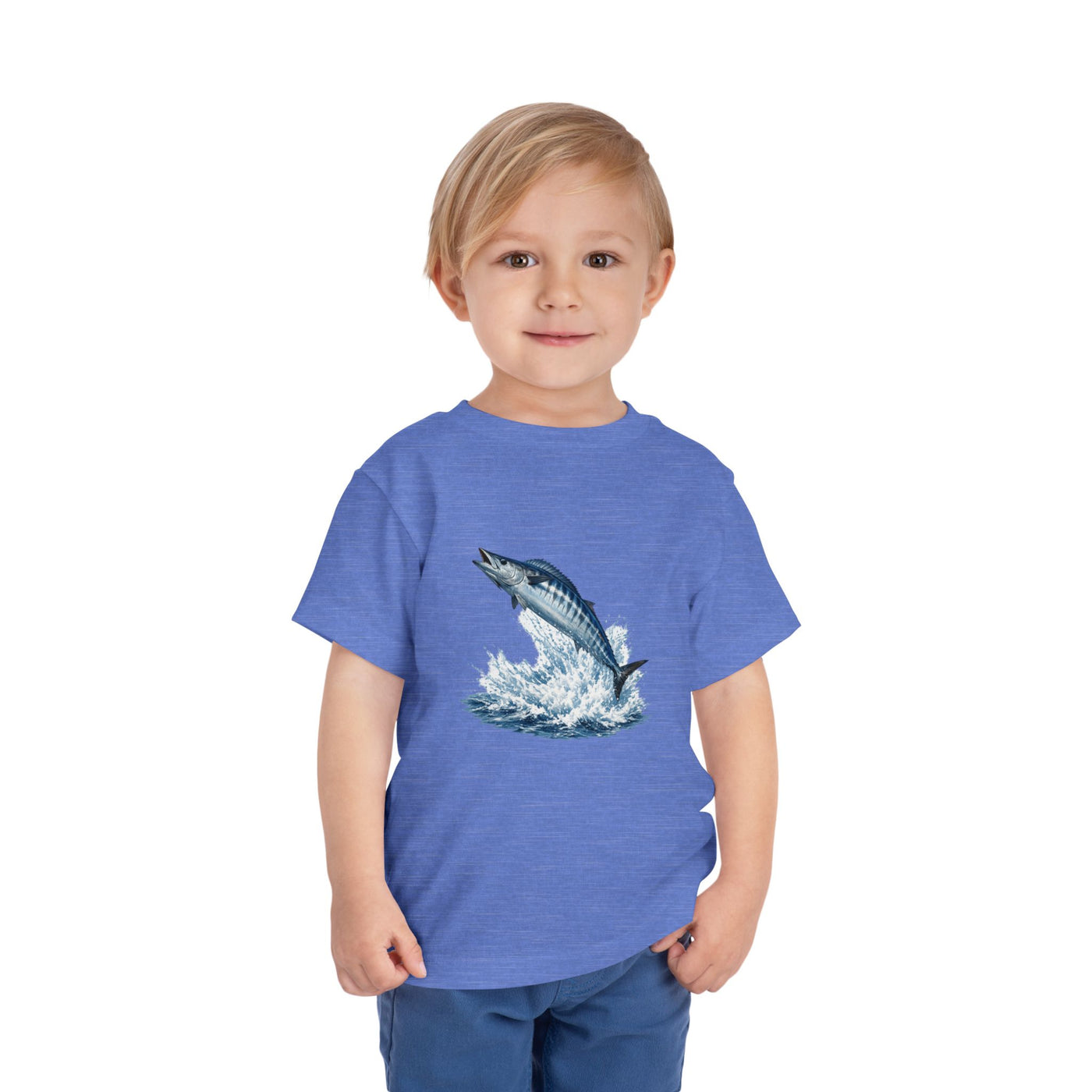 Toddler Tee - Blue Leaping Tuna Fish Graphic