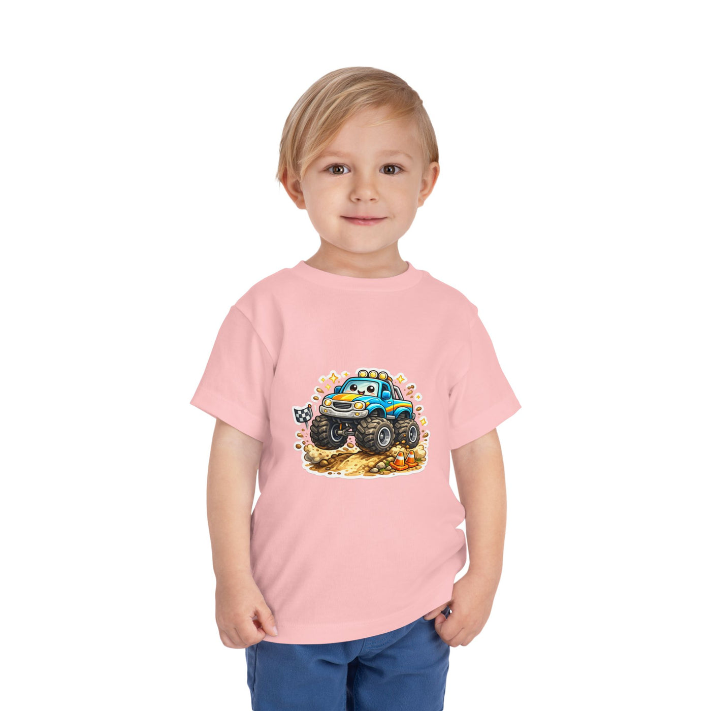 Toddler Monster Truck Tee – Cute Blue Off-Road Car Shirt for Kids