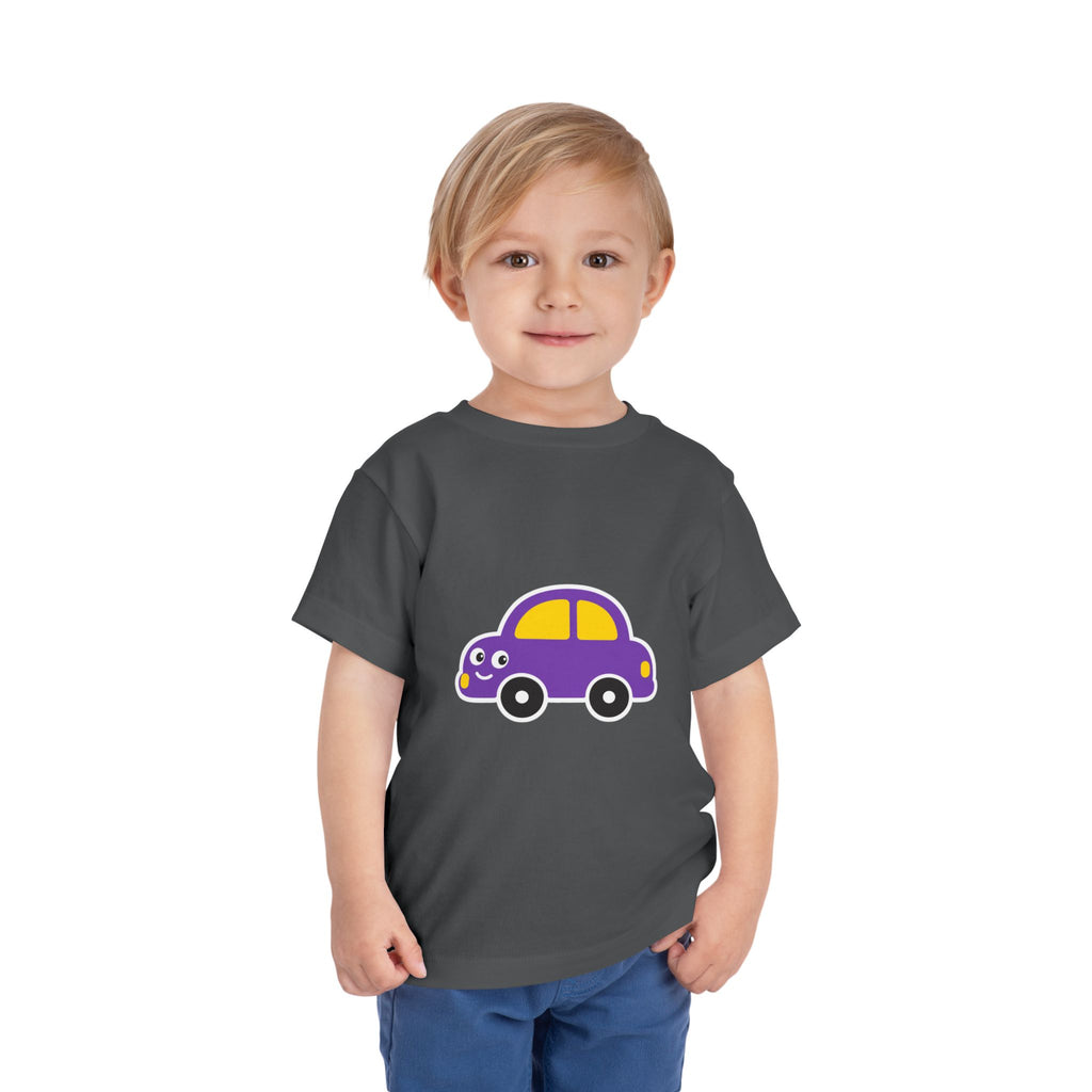 Toddler Tee — Cute Purple Cartoon Car Shirt for Kids